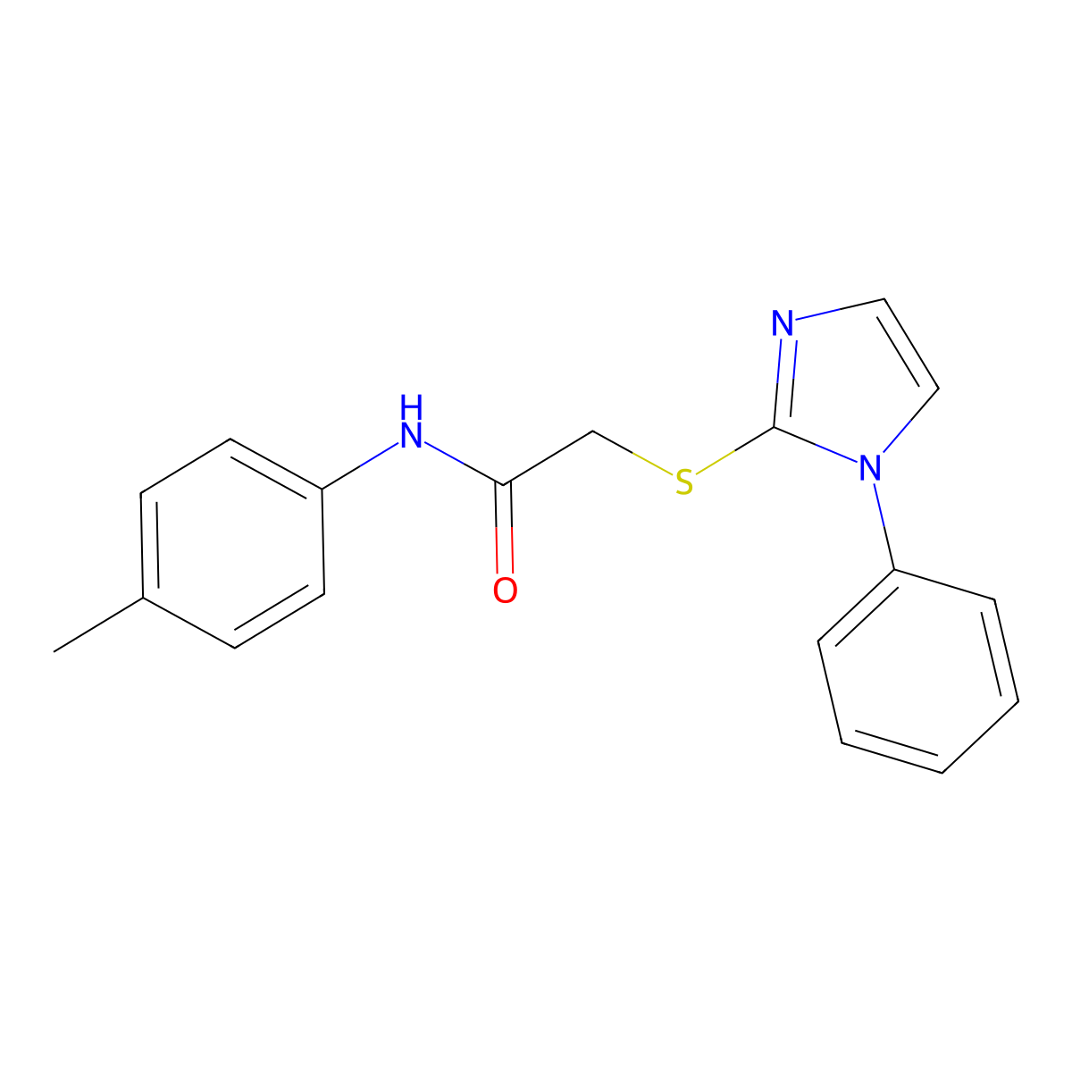 2-((1-phenyl-1H-imidazol-2-yl)thio)-N-(p-tolyl)acetamide molecular structure, CAS 688335-27-5