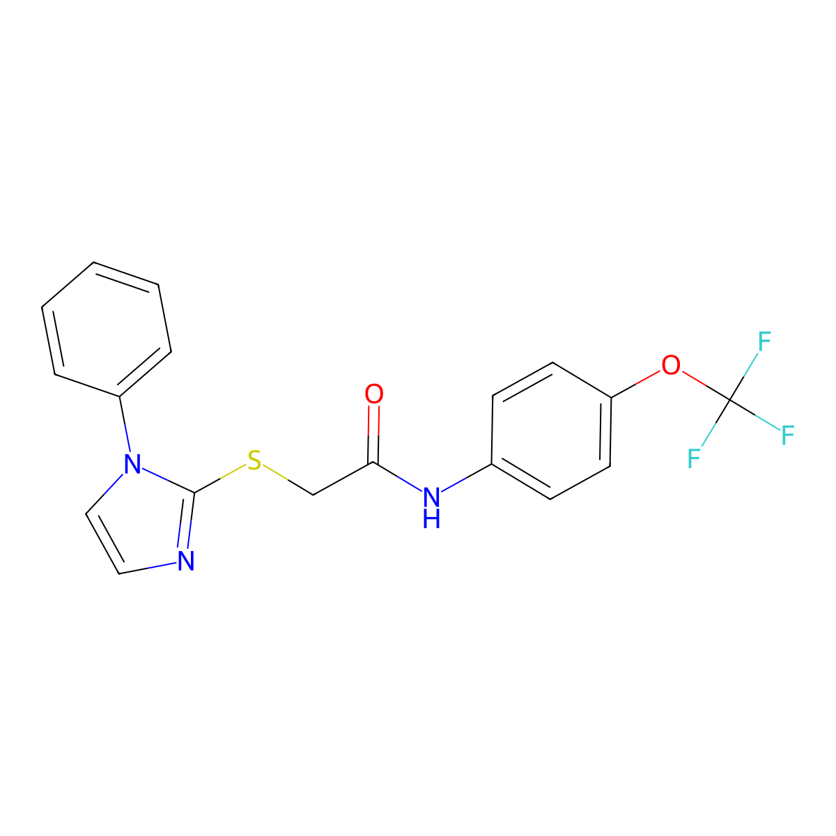 2-((1-phenyl-1H-imidazol-2-yl)thio)-N-(4-(trifluoromethoxy)phenyl)acetamide molecular structure, CAS 688335-38-8