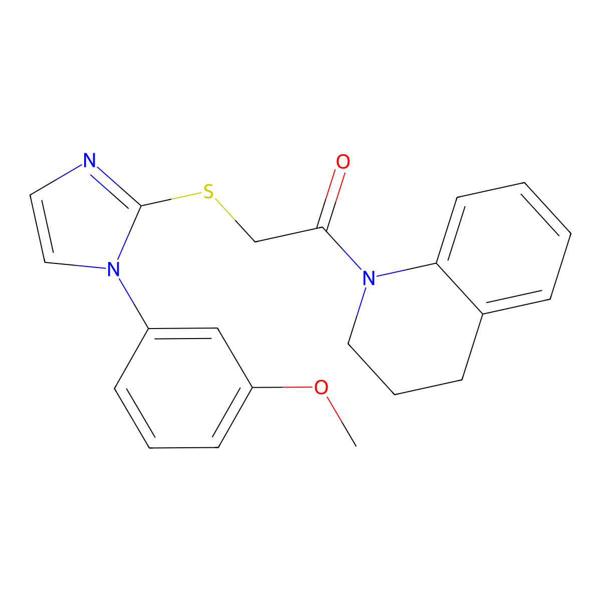 1-(3,4-dihydroquinolin-1(2H)-yl)-2-((1-(3-methoxyphenyl)-1H-imidazol-2-yl)thio)ethanone molecular structure, CAS 688335-57-1
