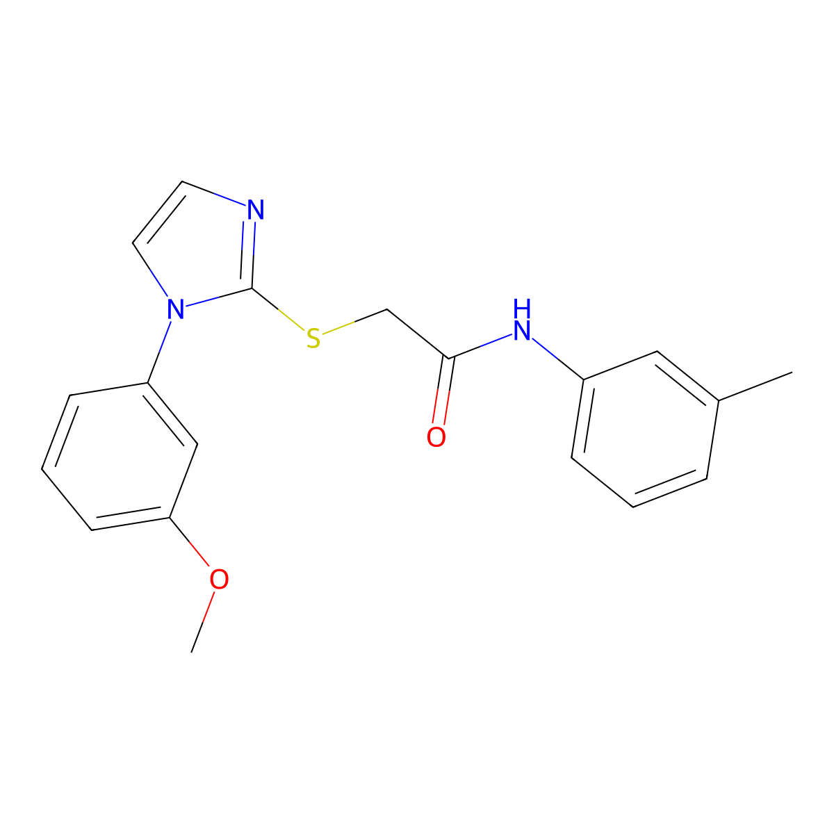 2-[1-(3-methoxyphenyl)imidazol-2-yl]sulfanyl-N-(3-methylphenyl)acetamide molecular structure, CAS 688335-69-5