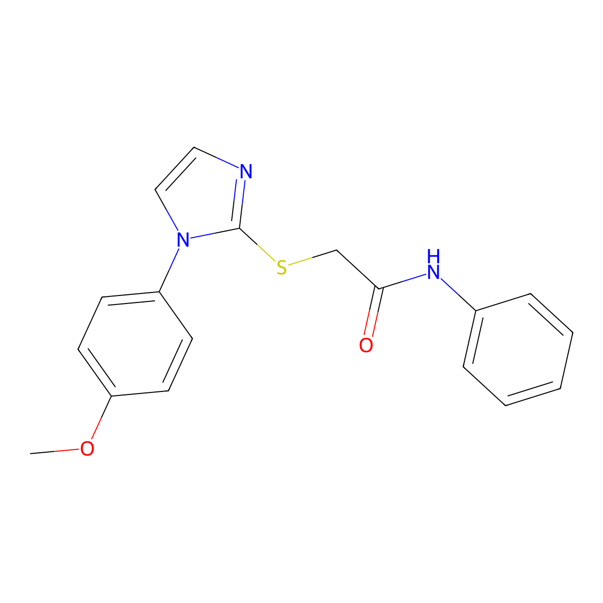 2-[1-(4-methoxyphenyl)imidazol-2-yl]sulfanyl-N-phenylacetamide molecular structure, CAS 688335-83-3