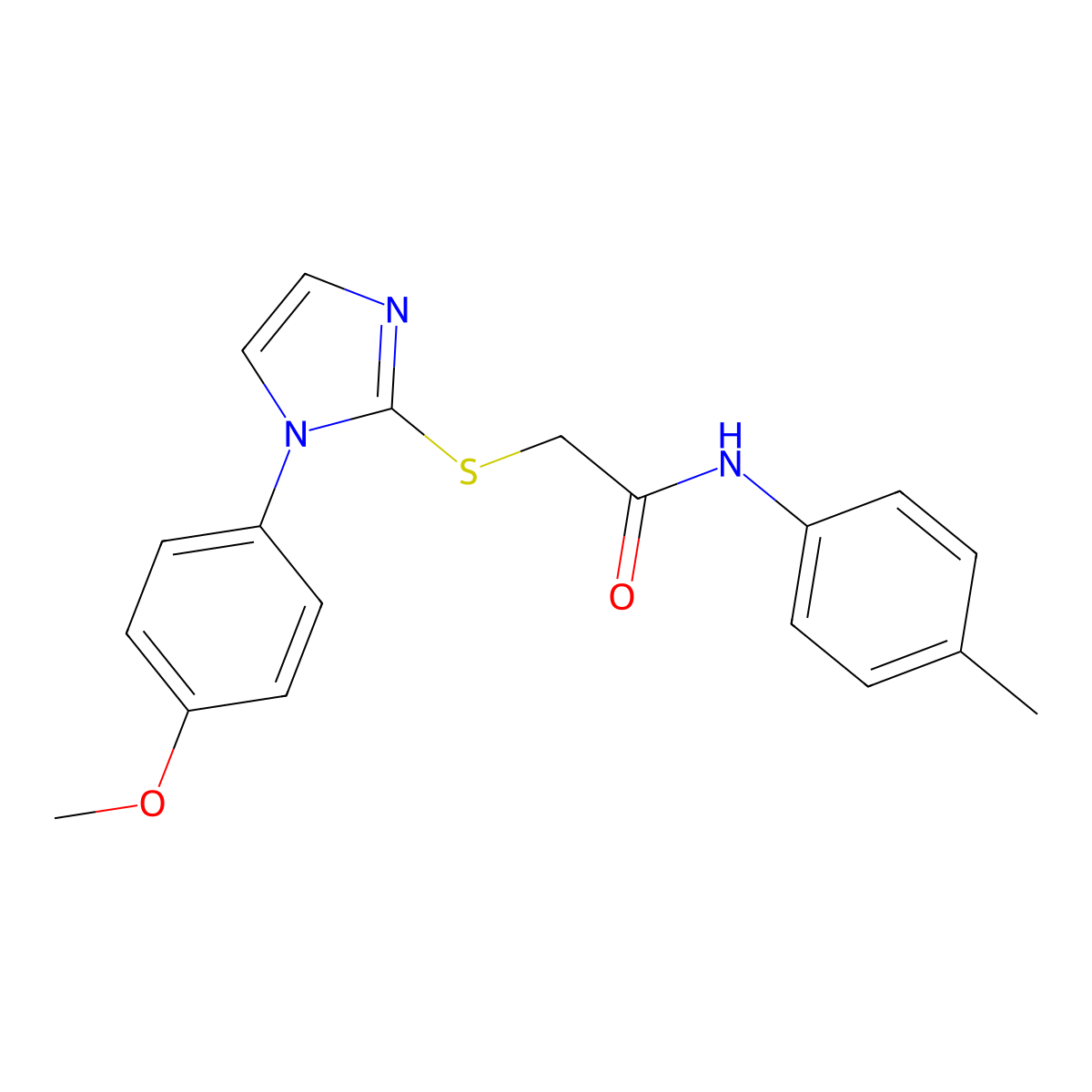 2-[1-(4-methoxyphenyl)imidazol-2-yl]sulfanyl-N-(4-methylphenyl)acetamide molecular structure, CAS 688335-89-9
