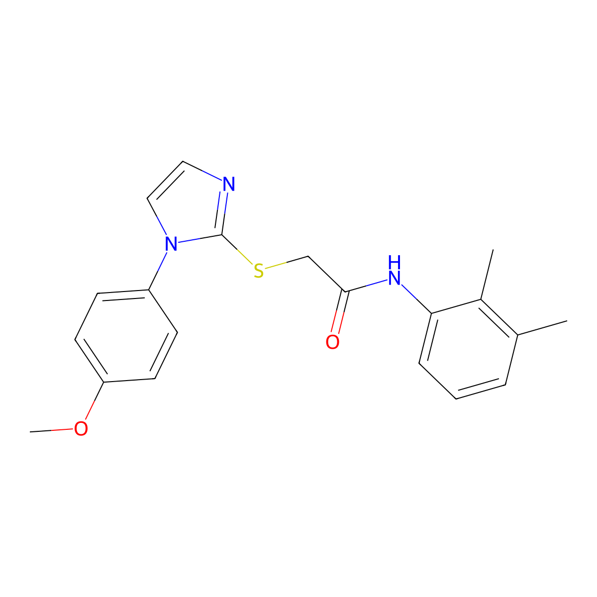 N-(2,3-dimethylphenyl)-2-((1-(4-methoxyphenyl)-1H-imidazol-2-yl)thio)acetamide molecular structure, CAS 688335-91-3