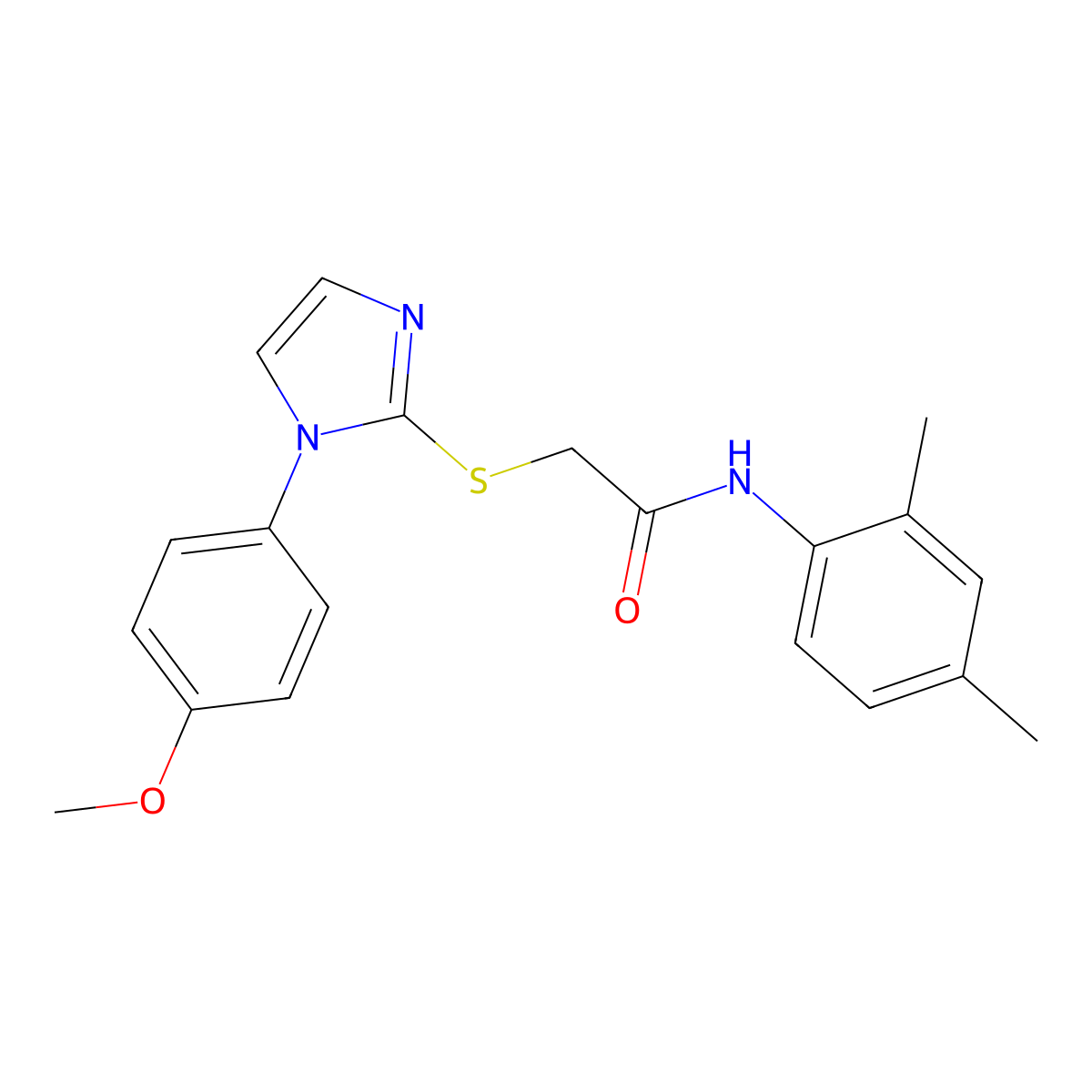 N-(2,4-dimethylphenyl)-2-[1-(4-methoxyphenyl)imidazol-2-yl]sulfanylacetamide molecular structure, CAS 688335-93-5