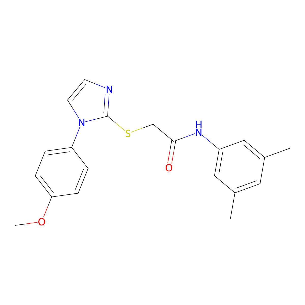 N-(3,5-dimethylphenyl)-2-[1-(4-methoxyphenyl)imidazol-2-yl]sulfanylacetamide molecular structure, CAS 688335-94-6