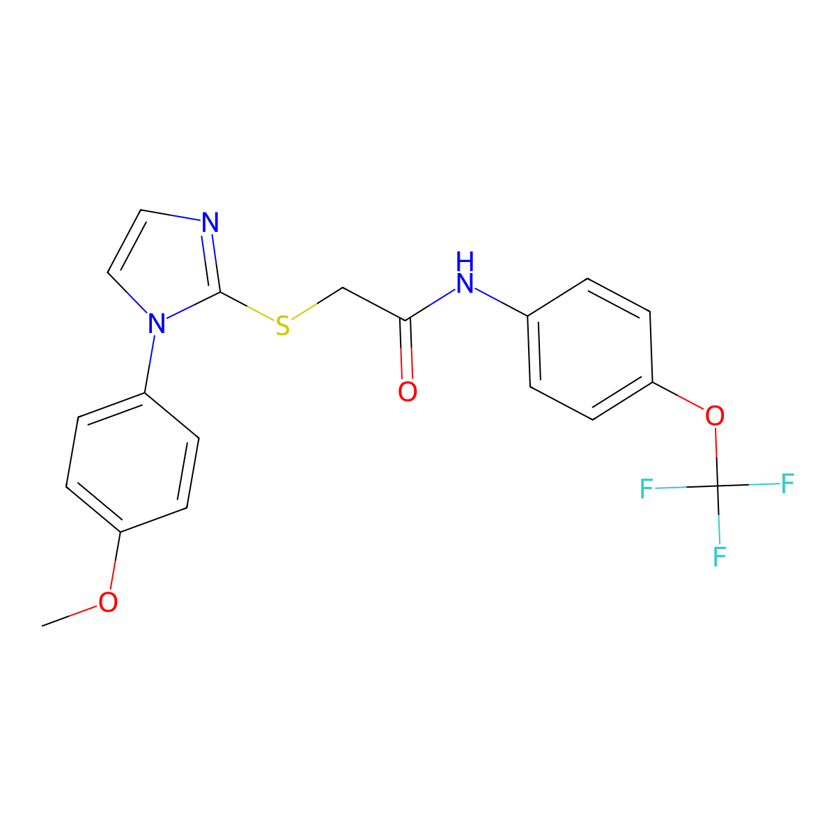 2-[1-(4-methoxyphenyl)imidazol-2-yl]sulfanyl-N-[4-(trifluoromethoxy)phenyl]acetamide molecular structure, CAS 688335-99-1