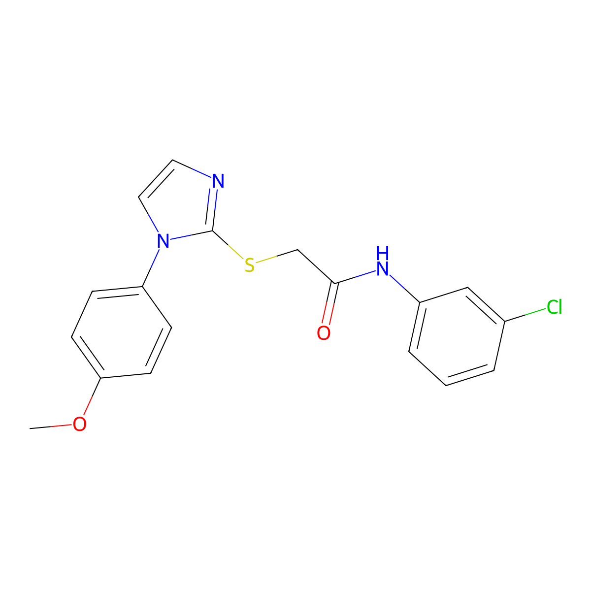 N-(3-chlorophenyl)-2-[1-(4-methoxyphenyl)imidazol-2-yl]sulfanylacetamide molecular structure, CAS 688336-05-2