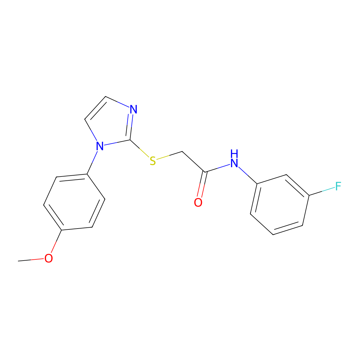 N-(3-fluorophenyl)-2-((1-(4-methoxyphenyl)-1H-imidazol-2-yl)thio)acetamide molecular structure, CAS 688336-06-3