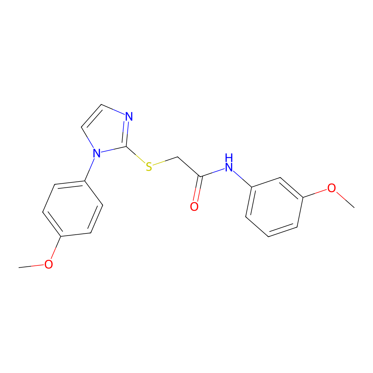 N-(3-methoxyphenyl)-2-[1-(4-methoxyphenyl)imidazol-2-yl]sulfanylacetamide molecular structure, CAS 688336-16-5