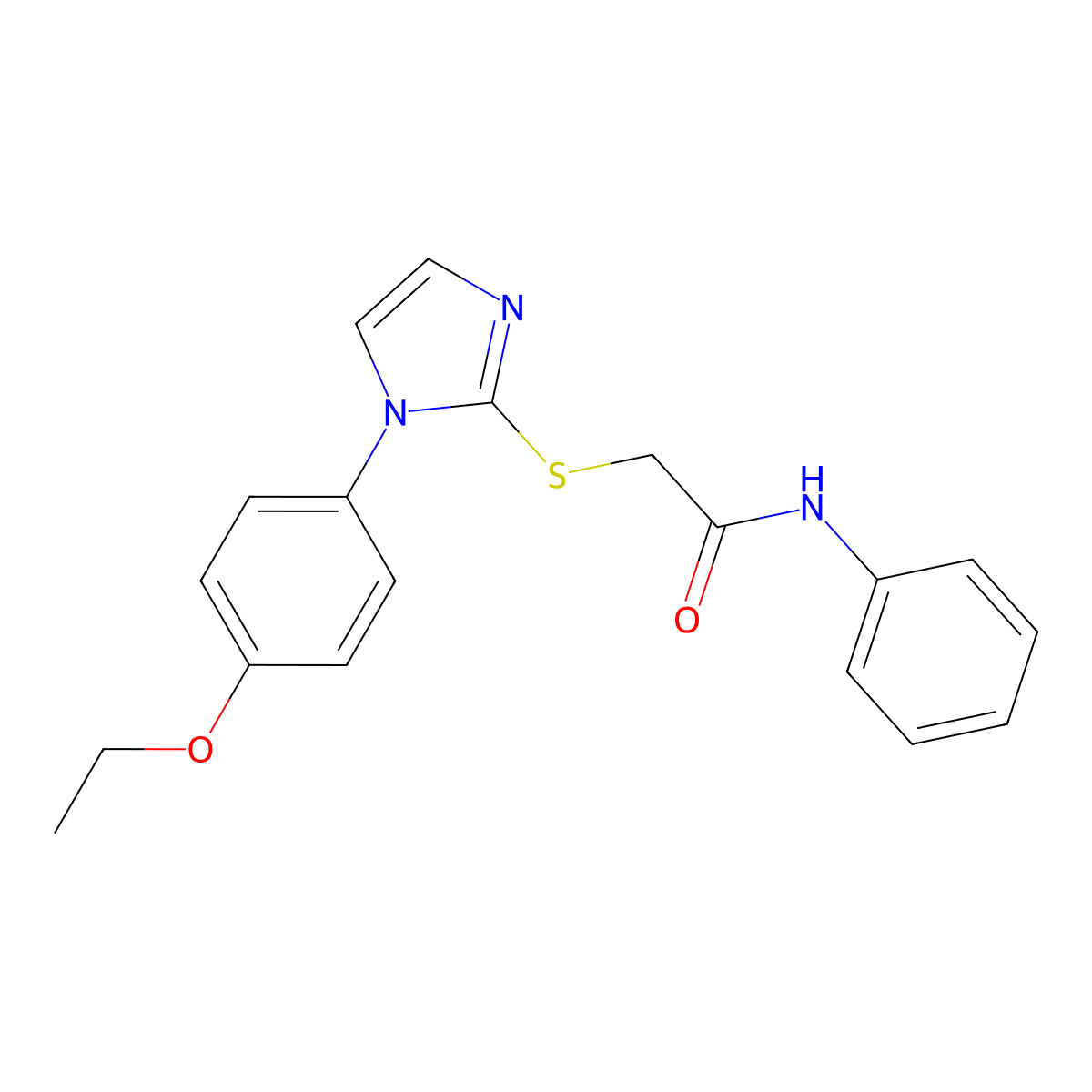 2-[1-(4-ethoxyphenyl)imidazol-2-yl]sulfanyl-N-phenylacetamide molecular structure, CAS 688336-25-6