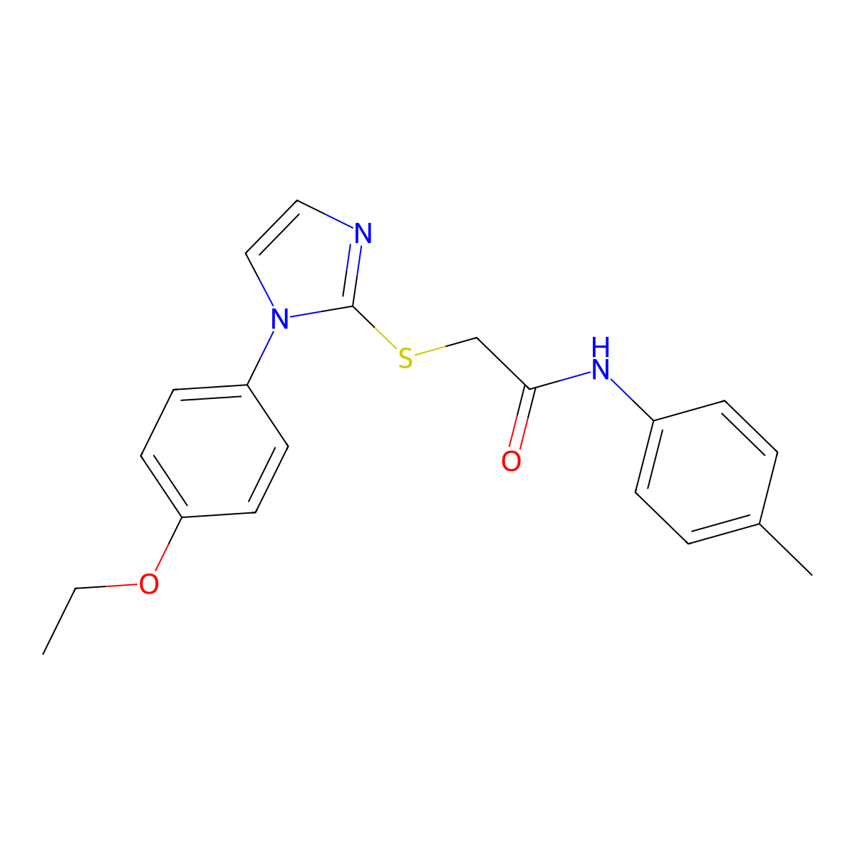 2-[1-(4-ethoxyphenyl)imidazol-2-yl]sulfanyl-N-(4-methylphenyl)acetamide molecular structure, CAS 688336-32-5