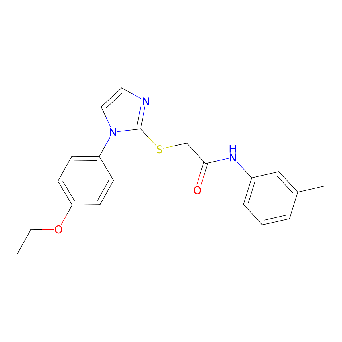 2-[1-(4-ethoxyphenyl)imidazol-2-yl]sulfanyl-N-(3-methylphenyl)acetamide molecular structure, CAS 688336-33-6