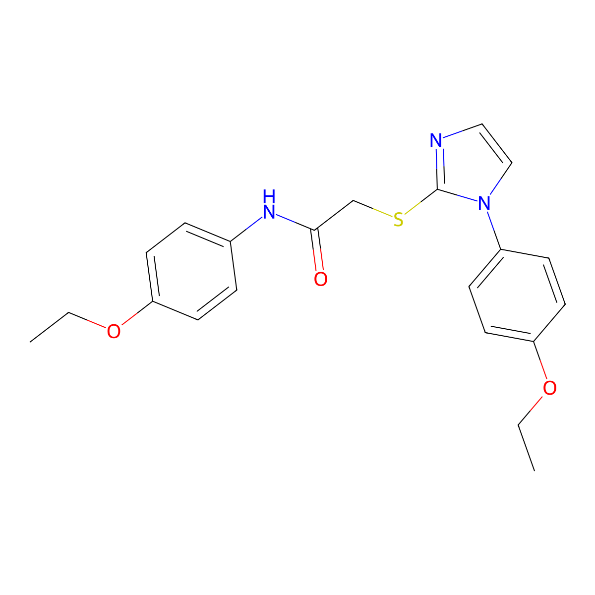 N-(4-ethoxyphenyl)-2-((1-(4-ethoxyphenyl)-1H-imidazol-2-yl)thio)acetamide molecular structure, CAS 688336-34-7
