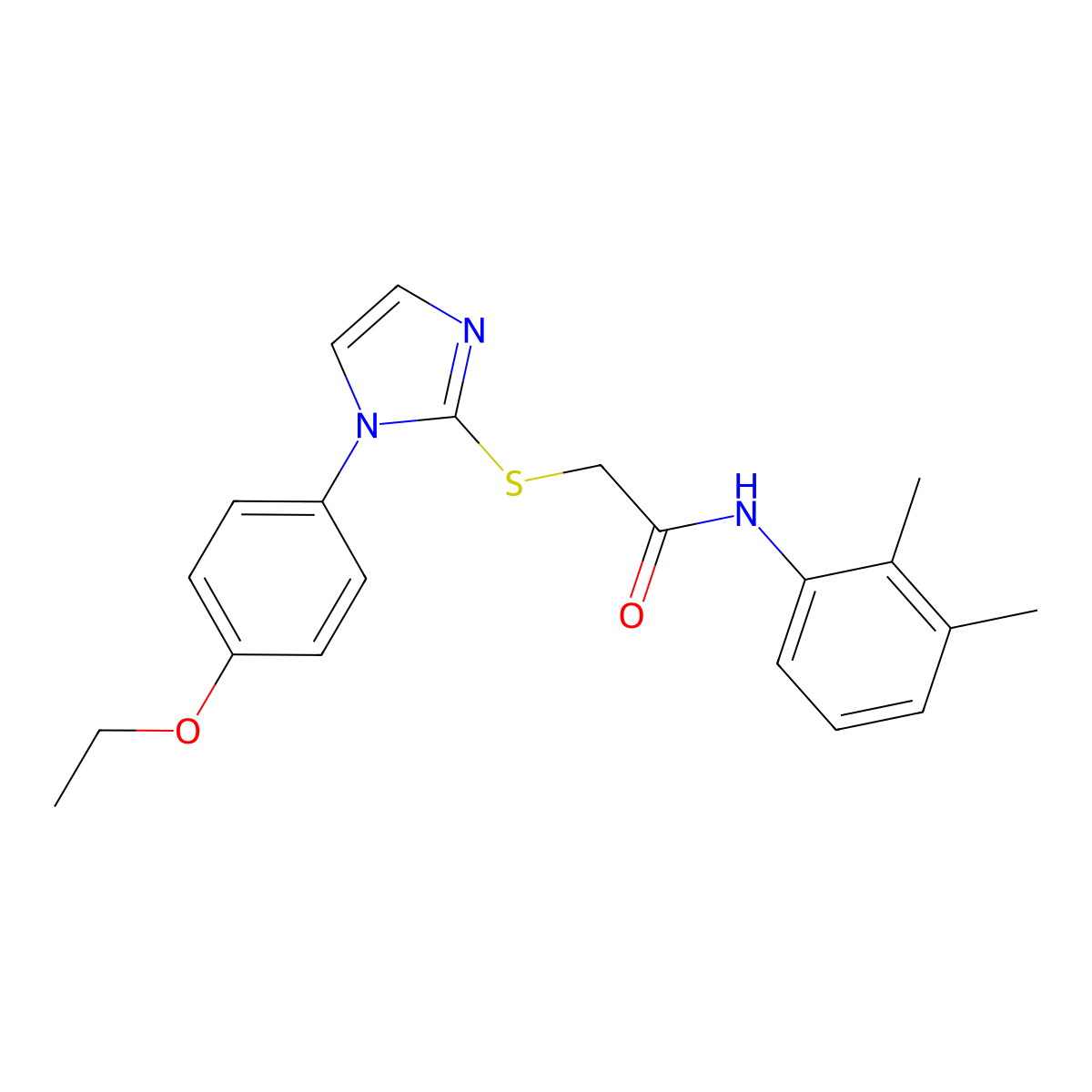 N-(2,3-dimethylphenyl)-2-((1-(4-ethoxyphenyl)-1H-imidazol-2-yl)thio)acetamide molecular structure, CAS 688336-35-8