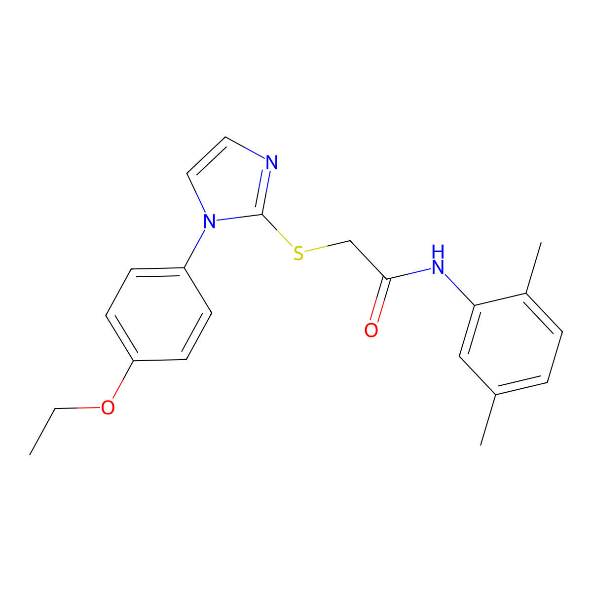 N-(2,5-dimethylphenyl)-2-((1-(4-ethoxyphenyl)-1H-imidazol-2-yl)thio)acetamide molecular structure, CAS 688336-36-9