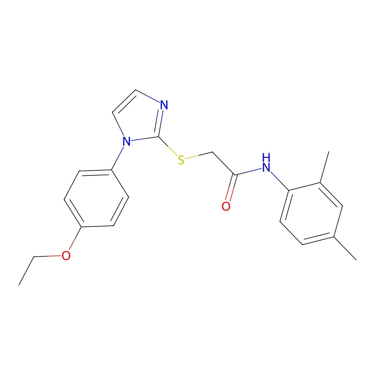 N-(2,4-dimethylphenyl)-2-[1-(4-ethoxyphenyl)imidazol-2-yl]sulfanylacetamide molecular structure, CAS 688336-37-0