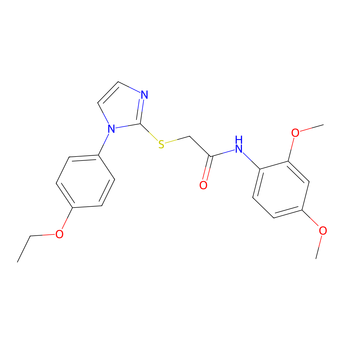 N-(2,4-dimethoxyphenyl)-2-[1-(4-ethoxyphenyl)imidazol-2-yl]sulfanylacetamide molecular structure, CAS 688336-39-2