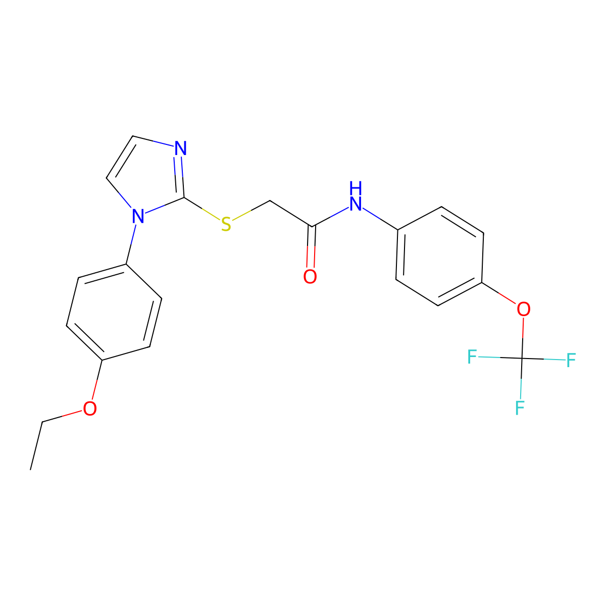 2-[1-(4-ethoxyphenyl)imidazol-2-yl]sulfanyl-N-[4-(trifluoromethoxy)phenyl]acetamide molecular structure, CAS 688336-43-8