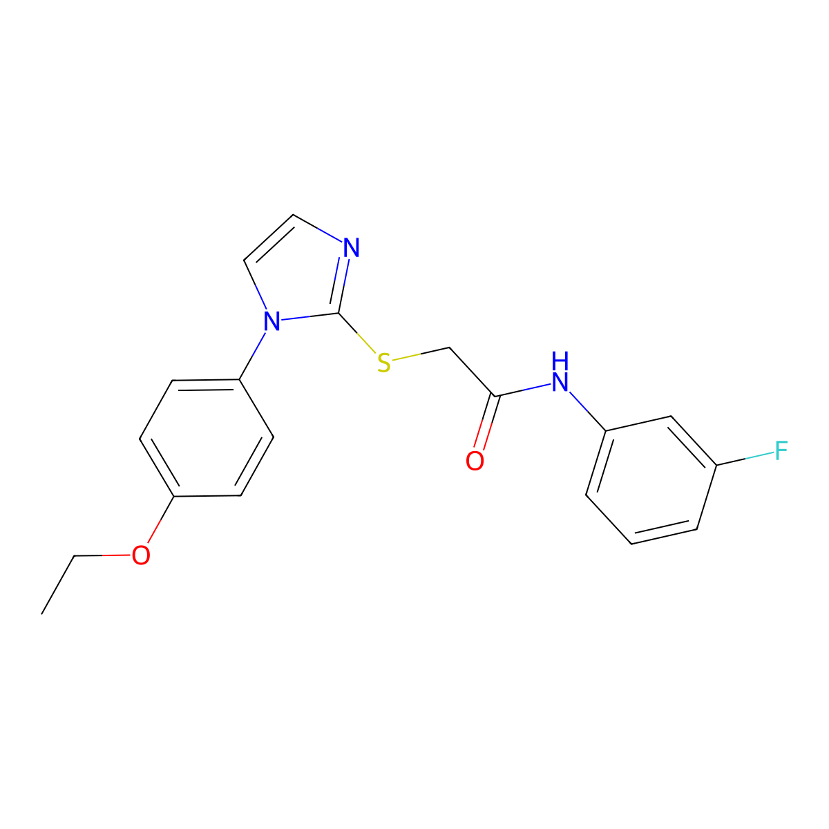 2-[1-(4-ethoxyphenyl)imidazol-2-yl]sulfanyl-N-(3-fluorophenyl)acetamide molecular structure, CAS 688336-51-8