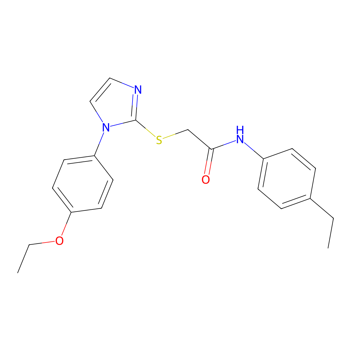 2-((1-(4-ethoxyphenyl)-1H-imidazol-2-yl)thio)-N-(4-ethylphenyl)acetamide molecular structure, CAS 688336-52-9