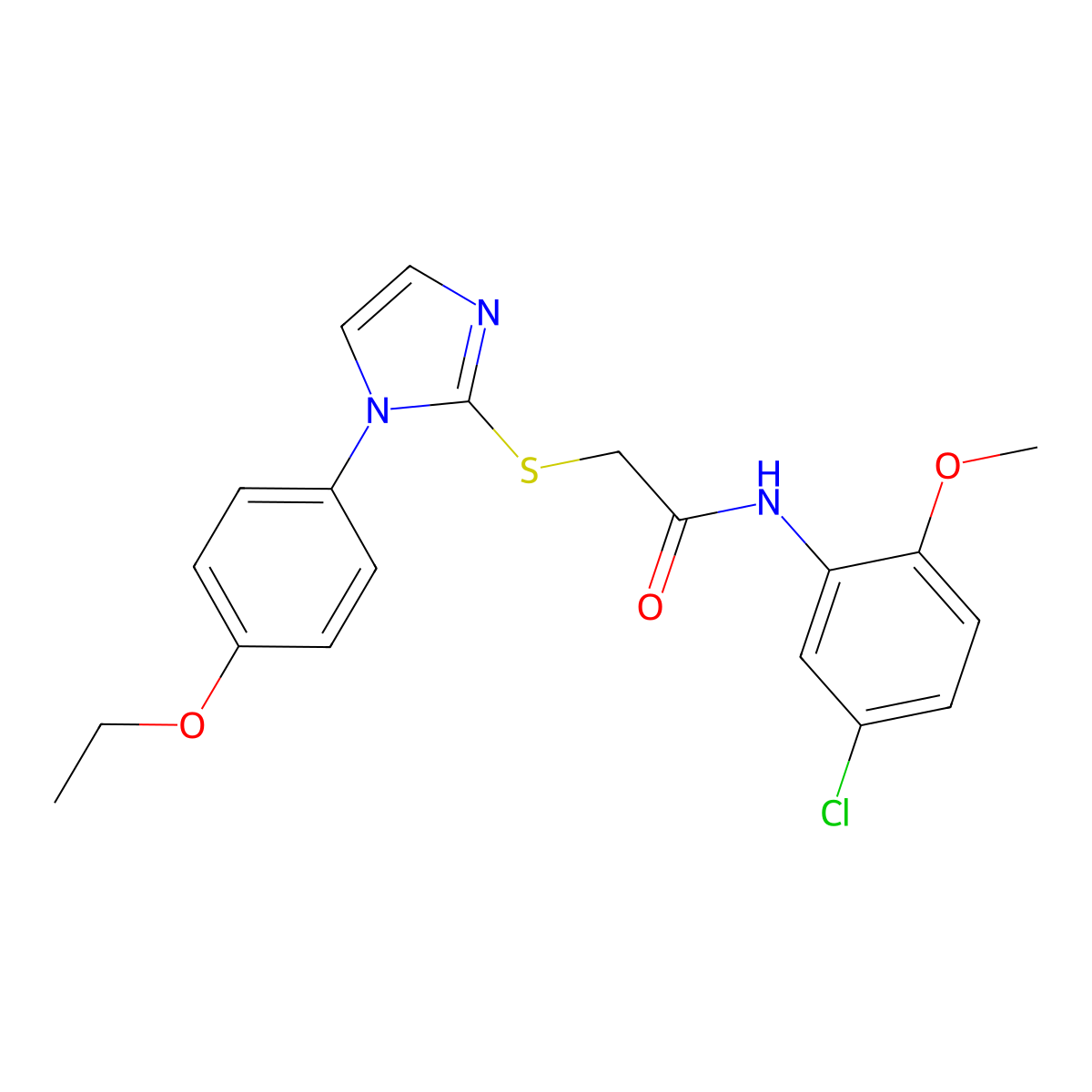 N-(5-chloro-2-methoxyphenyl)-2-[1-(4-ethoxyphenyl)imidazol-2-yl]sulfanylacetamide molecular structure, CAS 688336-53-0