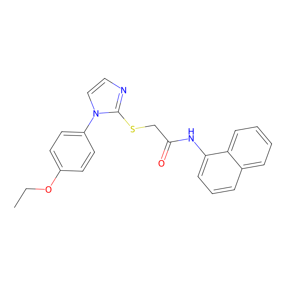 2-[1-(4-ethoxyphenyl)imidazol-2-yl]sulfanyl-N-naphthalen-1-ylacetamide molecular structure, CAS 688336-54-1