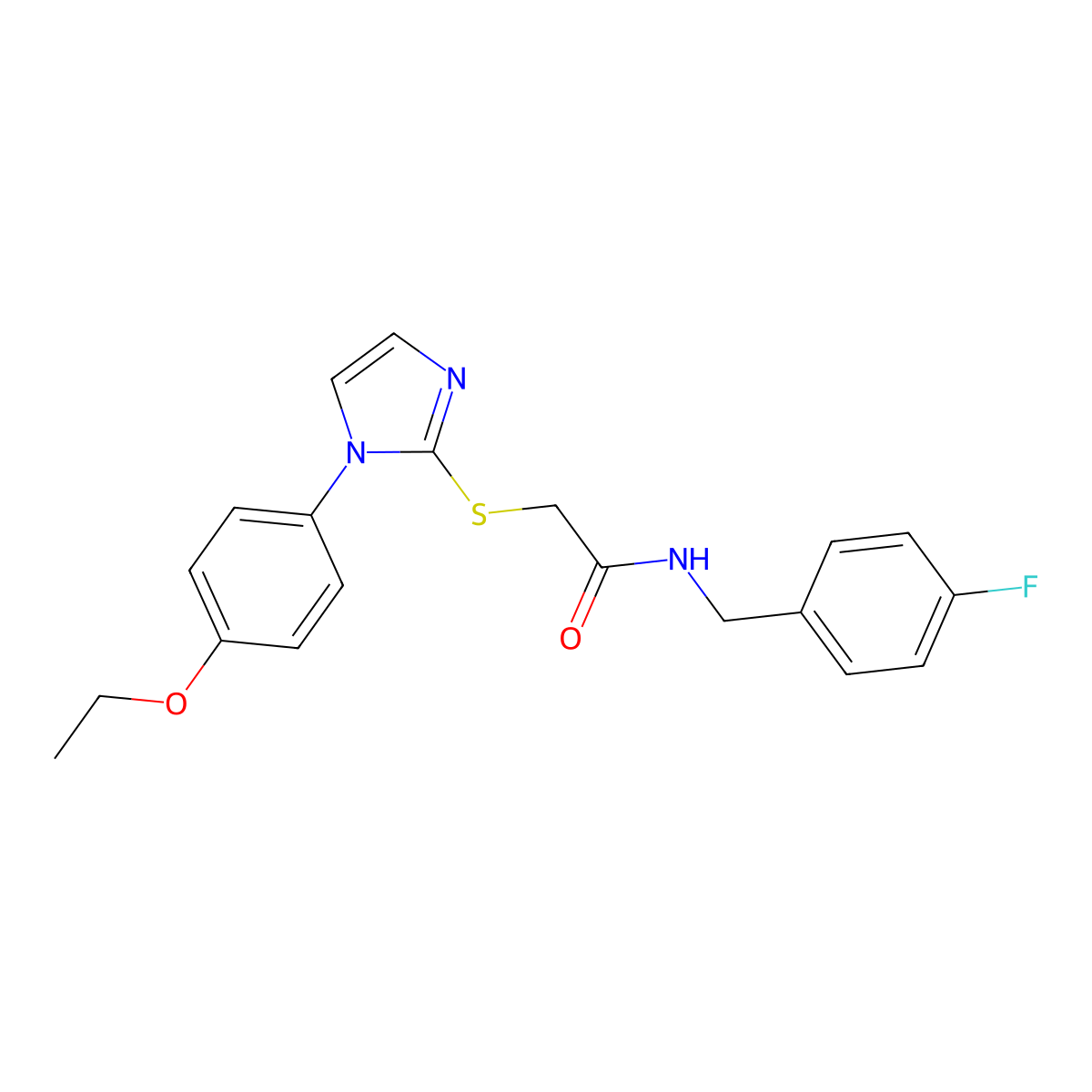 2-[1-(4-ethoxyphenyl)imidazol-2-yl]sulfanyl-N-[(4-fluorophenyl)methyl]acetamide molecular structure, CAS 688336-57-4