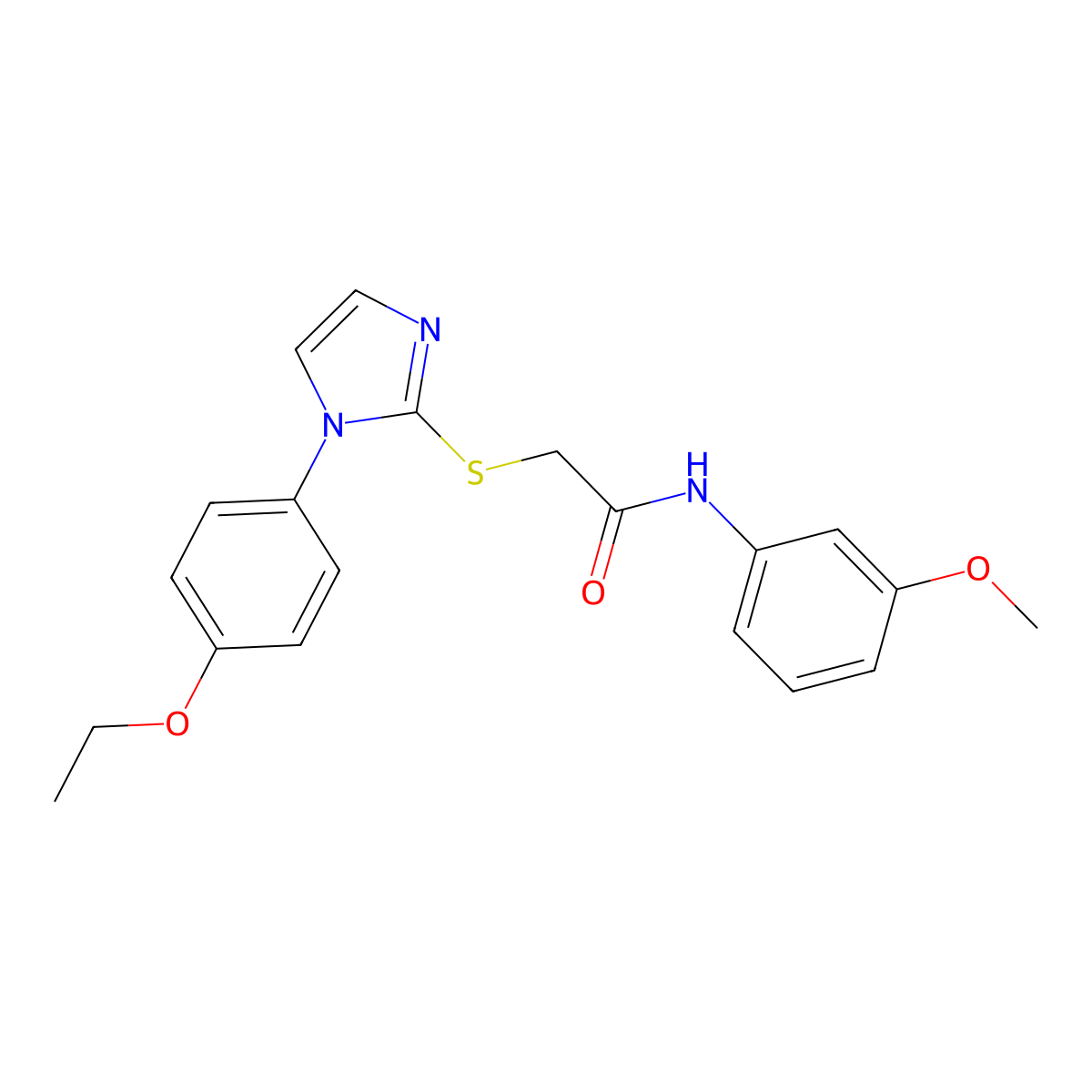 2-((1-(4-ethoxyphenyl)-1H-imidazol-2-yl)thio)-N-(3-methoxyphenyl)acetamide molecular structure, CAS 688336-61-0