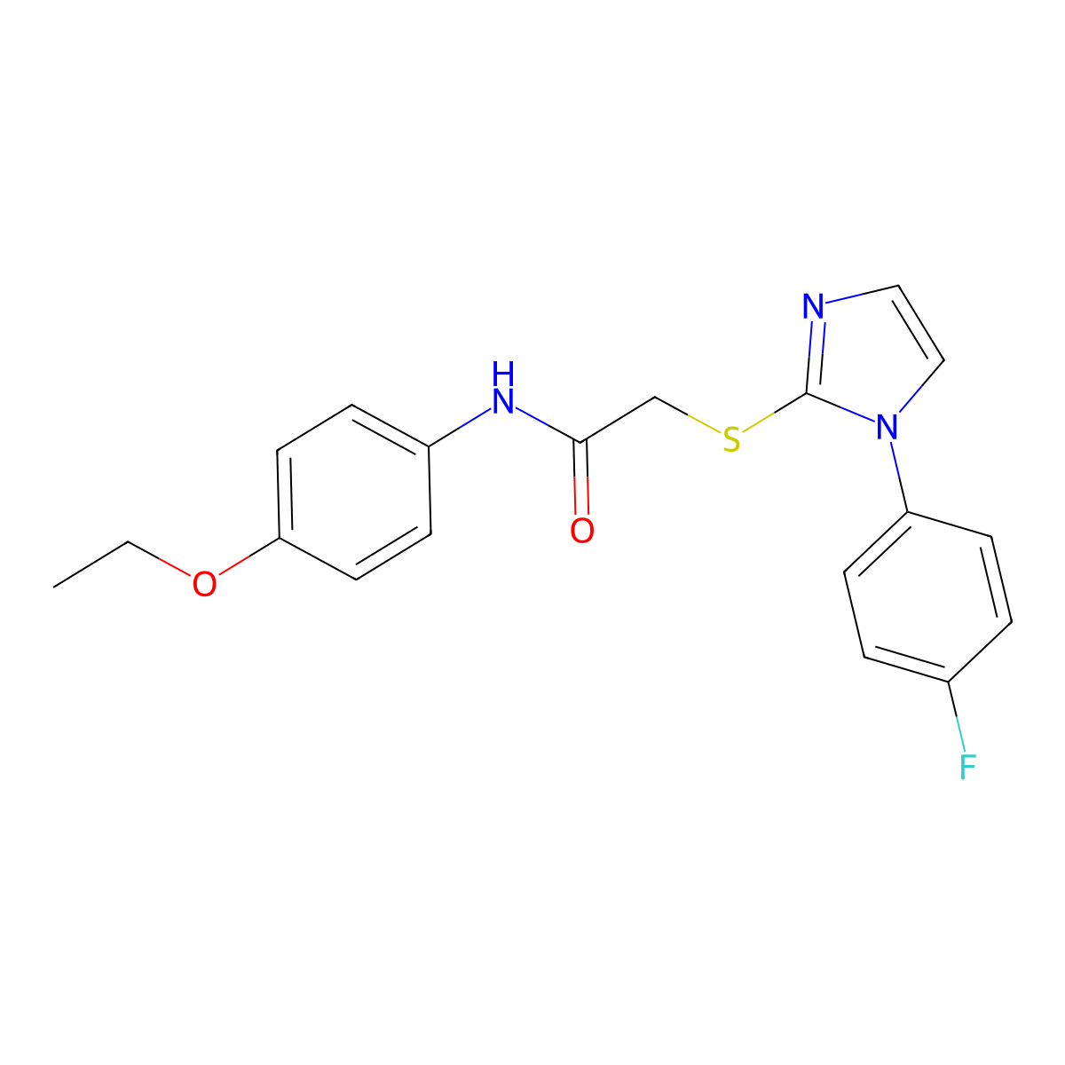 N-(4-ethoxyphenyl)-2-((1-(4-fluorophenyl)-1H-imidazol-2-yl)thio)acetamide molecular structure, CAS 688336-76-7
