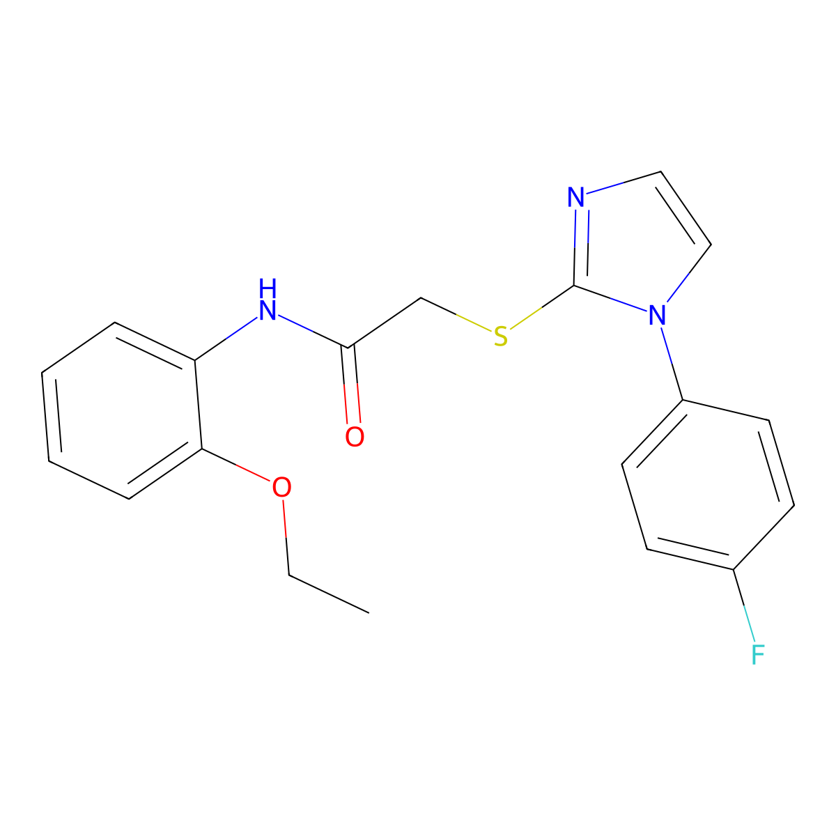 N-(2-ethoxyphenyl)-2-((1-(4-fluorophenyl)-1H-imidazol-2-yl)thio)acetamide molecular structure, CAS 688337-03-3