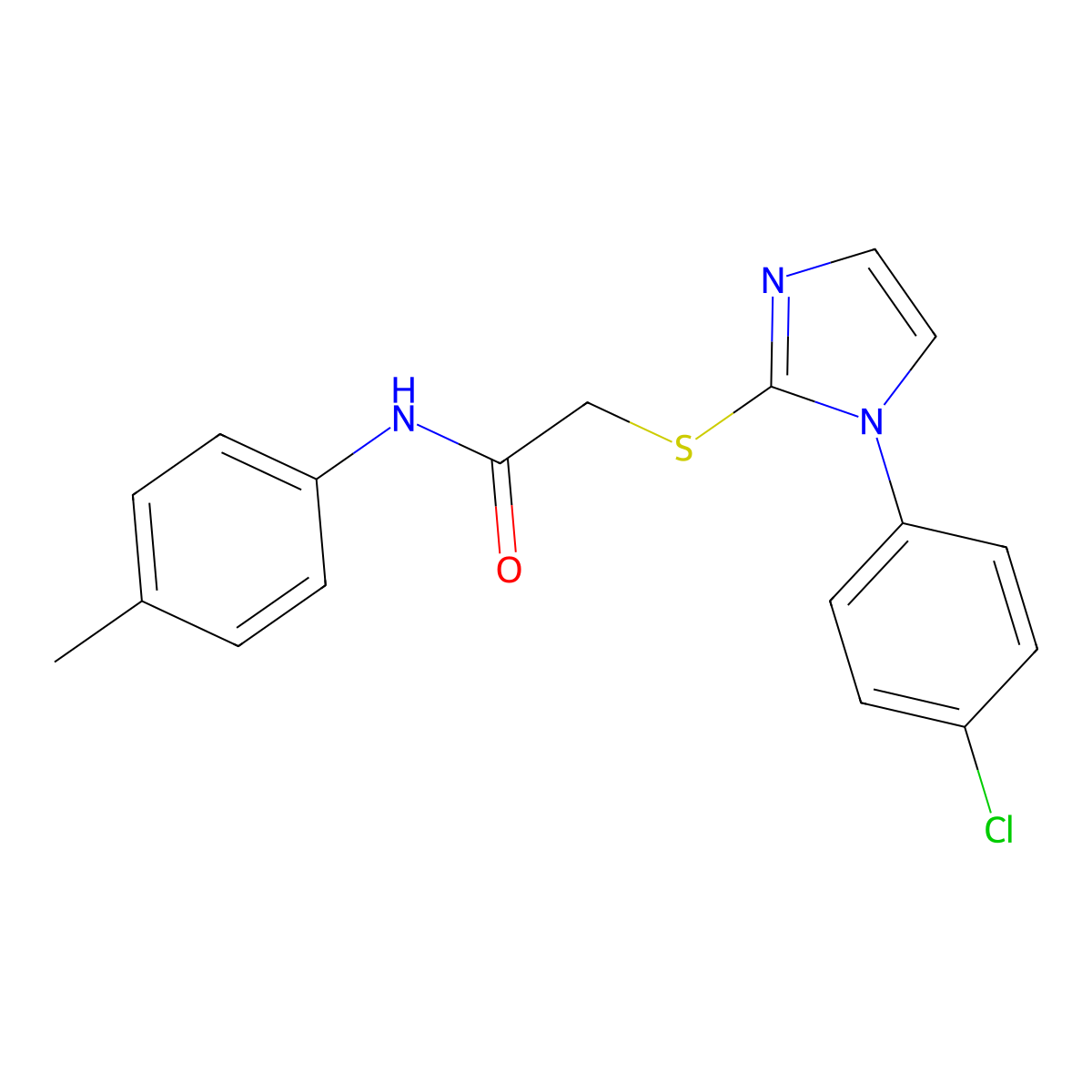 2-{[1-(4-chlorophenyl)-1H-imidazol-2-yl]sulfanyl}-N-(4-methylphenyl)acetamide molecular structure, CAS 688337-13-5