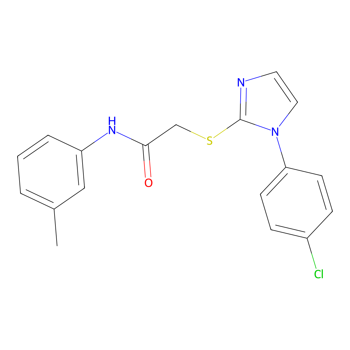 2-[1-(4-chlorophenyl)imidazol-2-yl]sulfanyl-N-(3-methylphenyl)acetamide molecular structure, CAS 688337-14-6
