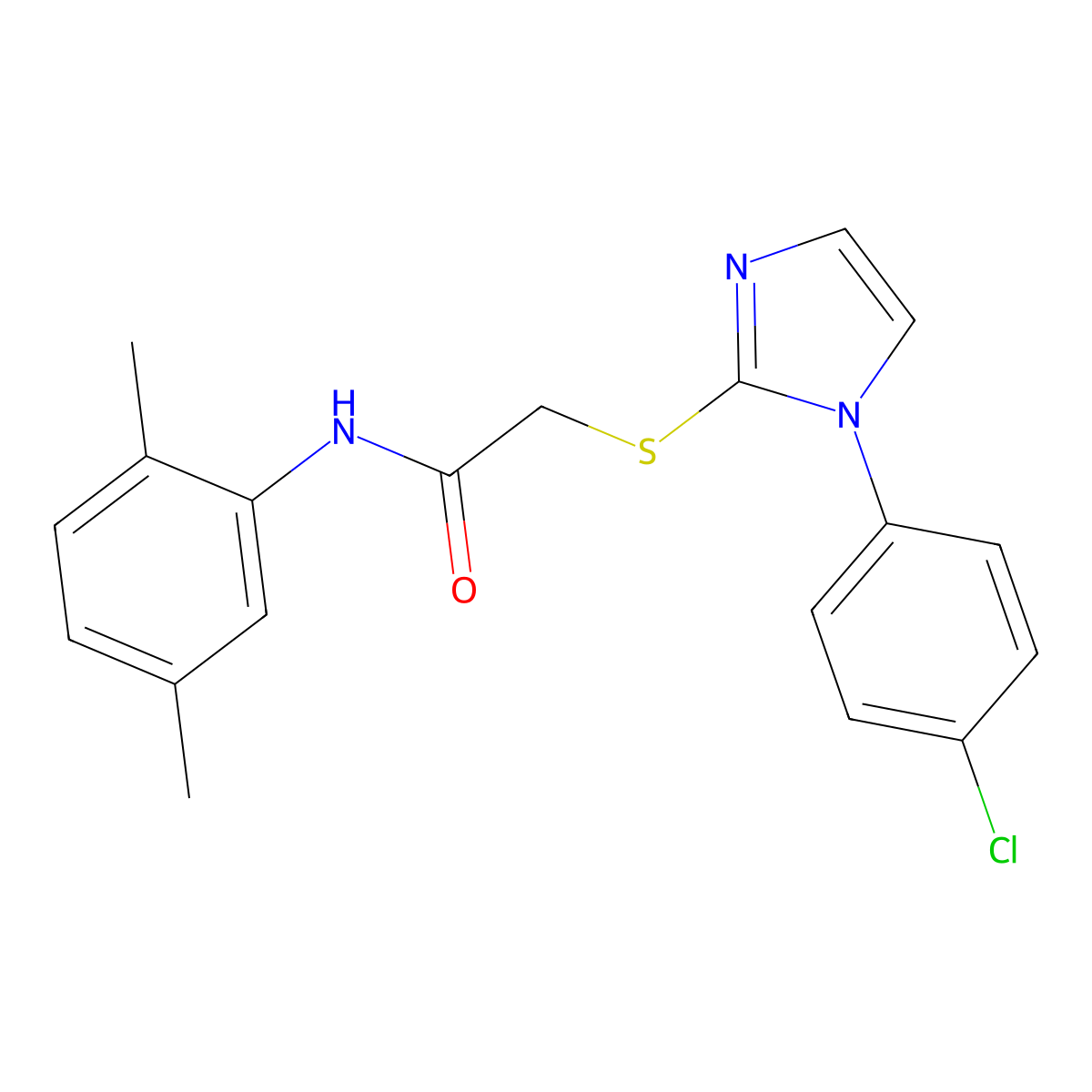2-{[1-(4-chlorophenyl)-1H-imidazol-2-yl]sulfanyl}-N-(2,5-dimethylphenyl)acetamide molecular structure, CAS 688337-17-9