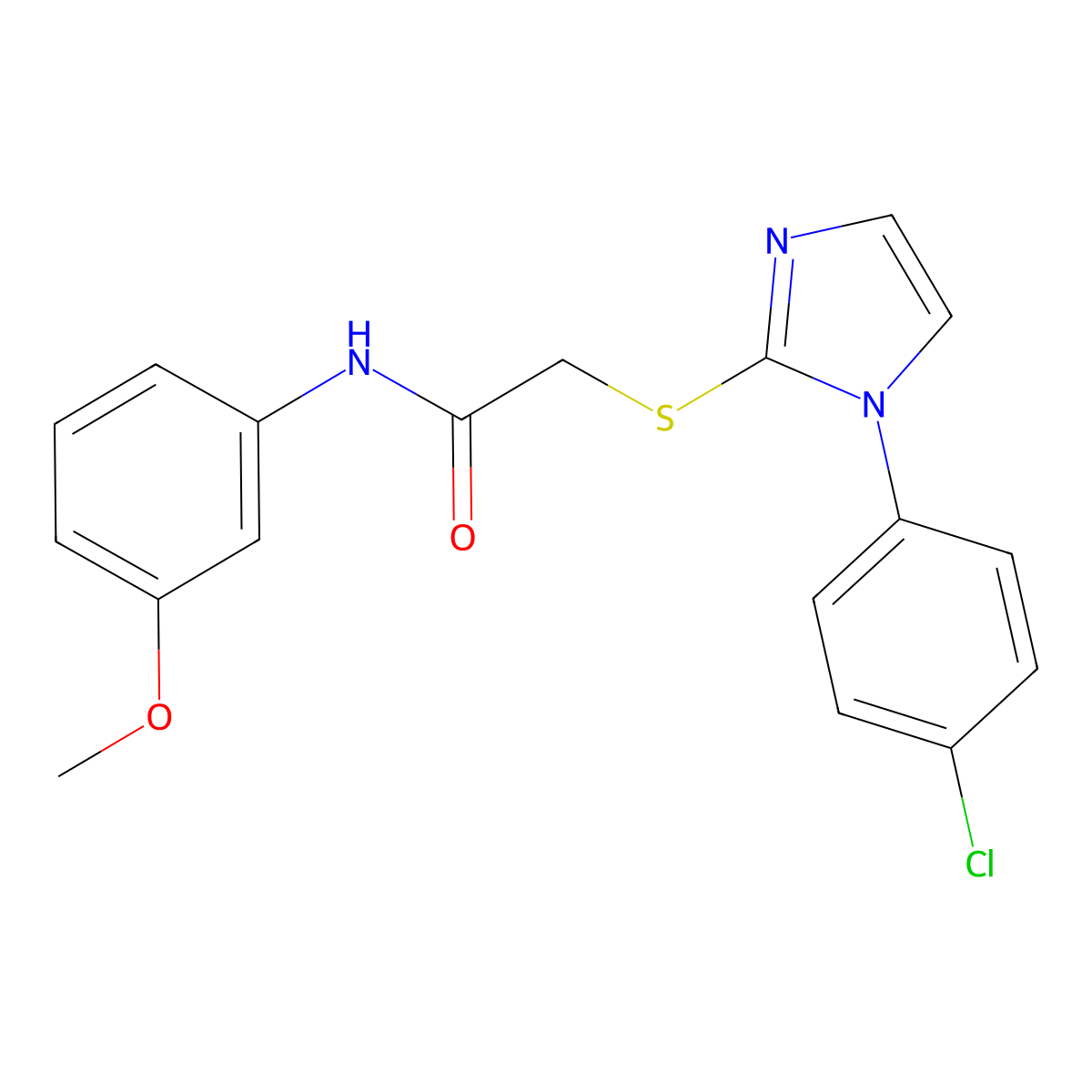 2-[1-(4-chlorophenyl)imidazol-2-yl]sulfanyl-N-(3-methoxyphenyl)acetamide molecular structure, CAS 688337-48-6