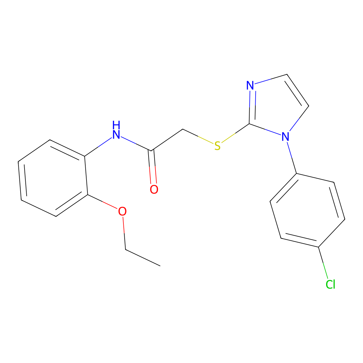 2-((1-(4-chlorophenyl)-1H-imidazol-2-yl)thio)-N-(2-ethoxyphenyl)acetamide molecular structure, CAS 688337-50-0