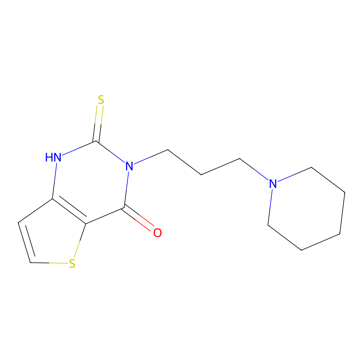 3-[3-(piperidin-1-yl)propyl]-2-thioxo-2,3-dihydrothieno[3,2-d]pyrimidin-4(1H)-one molecular structure, CAS 688338-94-5