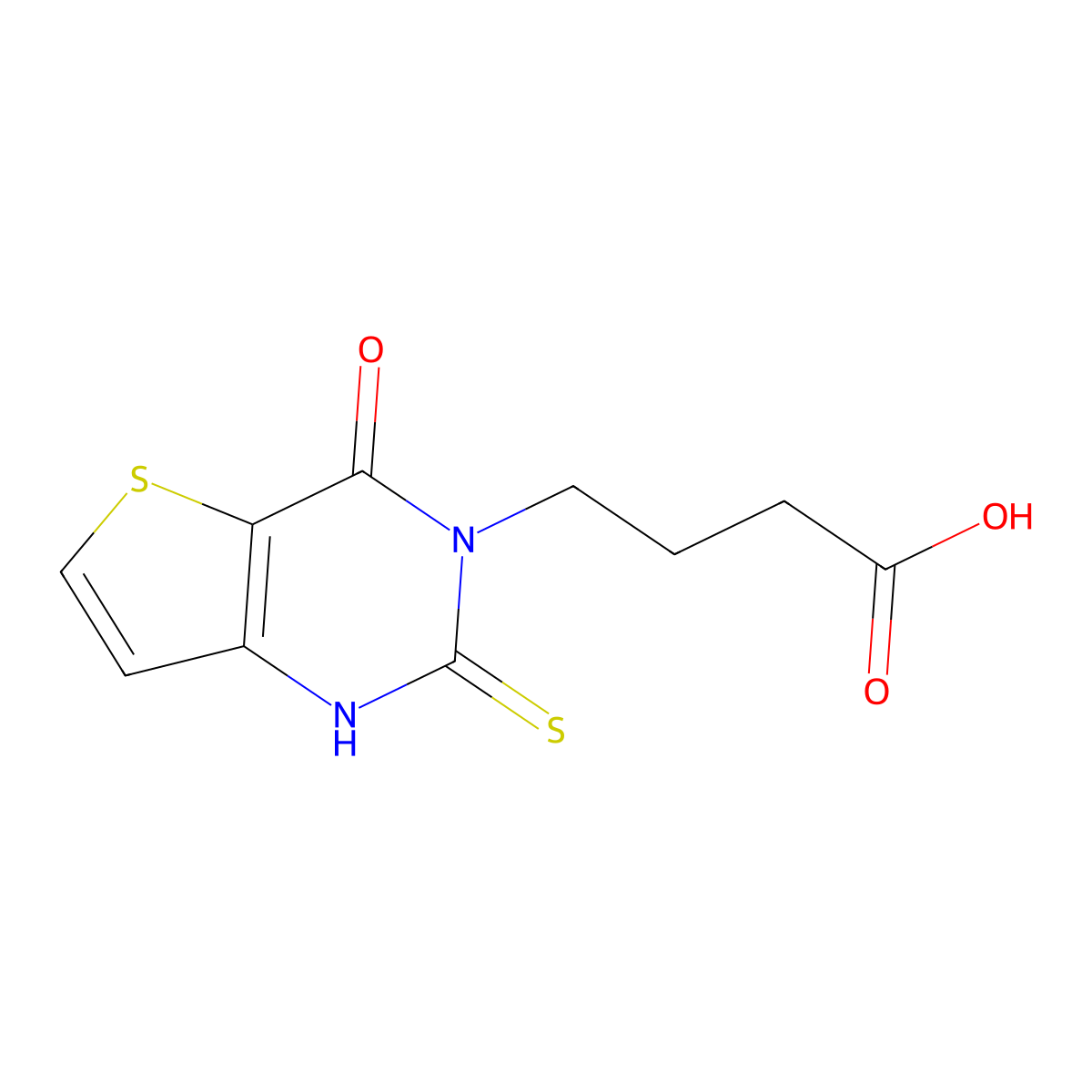 4-(4-oxo-2-sulfanylidene-1H-thieno[3,2-d]pyrimidin-3-yl)butanoic acid molecular structure, CAS 688339-59-5
