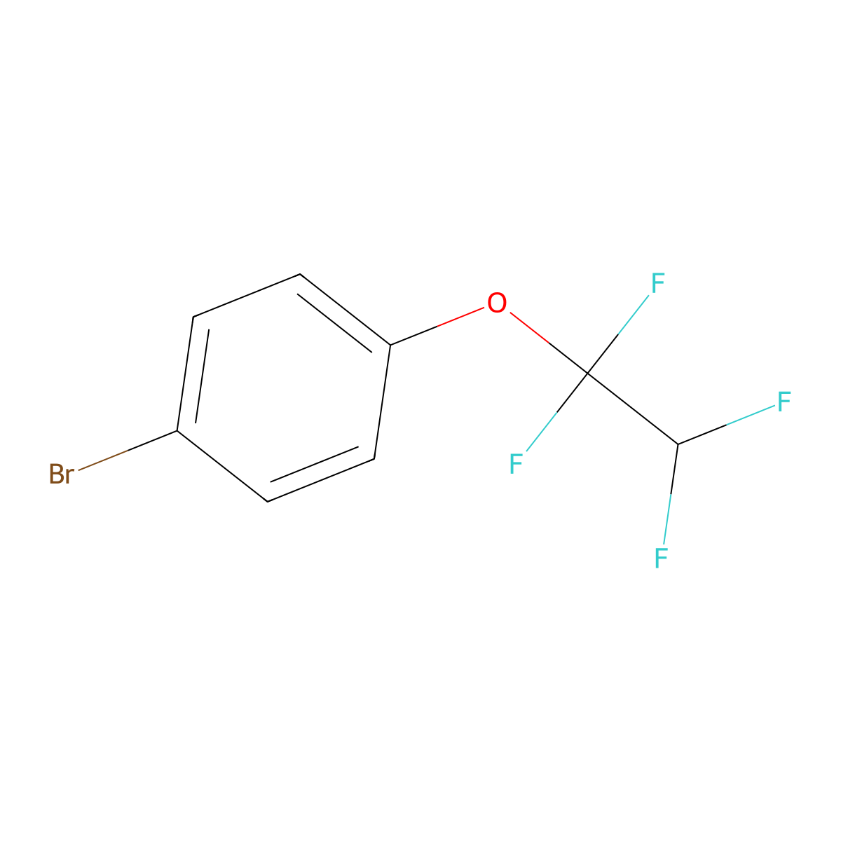 Benzene, 1-bromo-4-(1,1,2,2-tetrafluoroethoxy)- molecular structure, CAS 68834-05-9