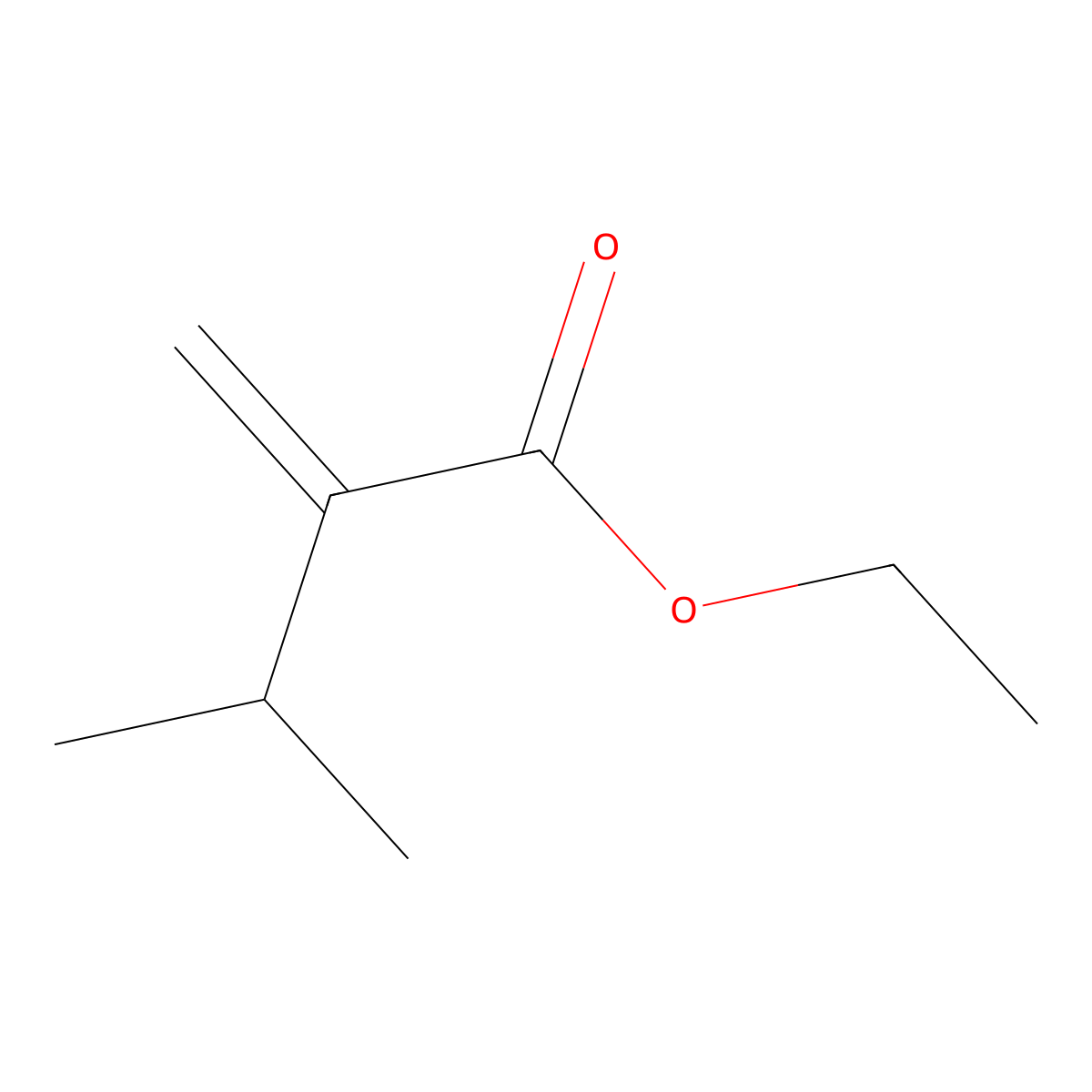 Butanoic acid, 3-methyl-2-methylene-, ethyl ester molecular structure, CAS 68834-46-8