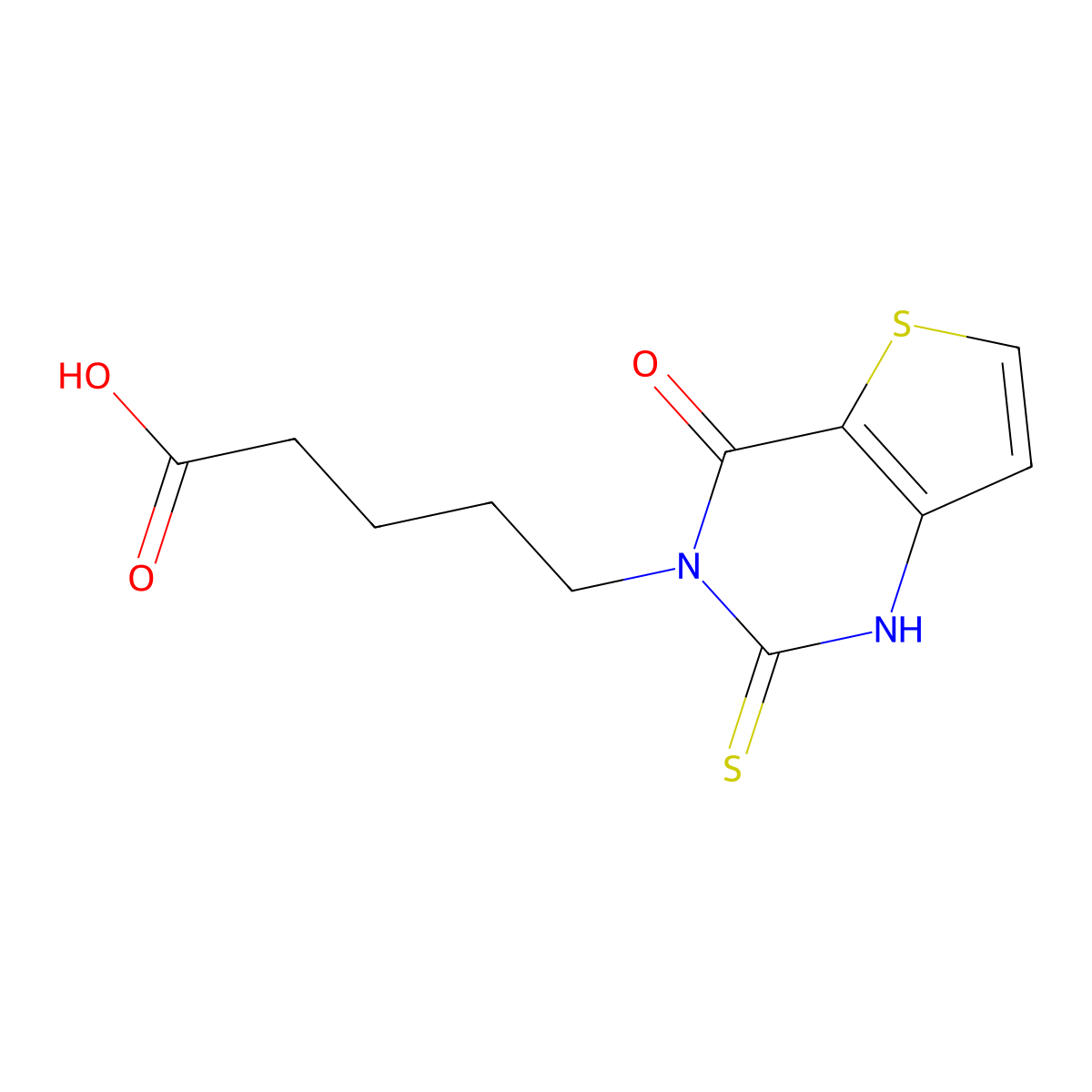 5-(4-oxo-2-sulfanylidene-1H-thieno[3,2-d]pyrimidin-3-yl)pentanoic acid molecular structure, CAS 688340-61-6
