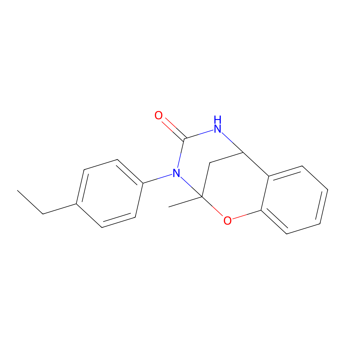 3-(4-ethylphenyl)-2-methyl-2,3,5,6-tetrahydro-4H-2,6-methano-1,3,5-benzoxadiazocin-4-one molecular structure, CAS 688342-99-6