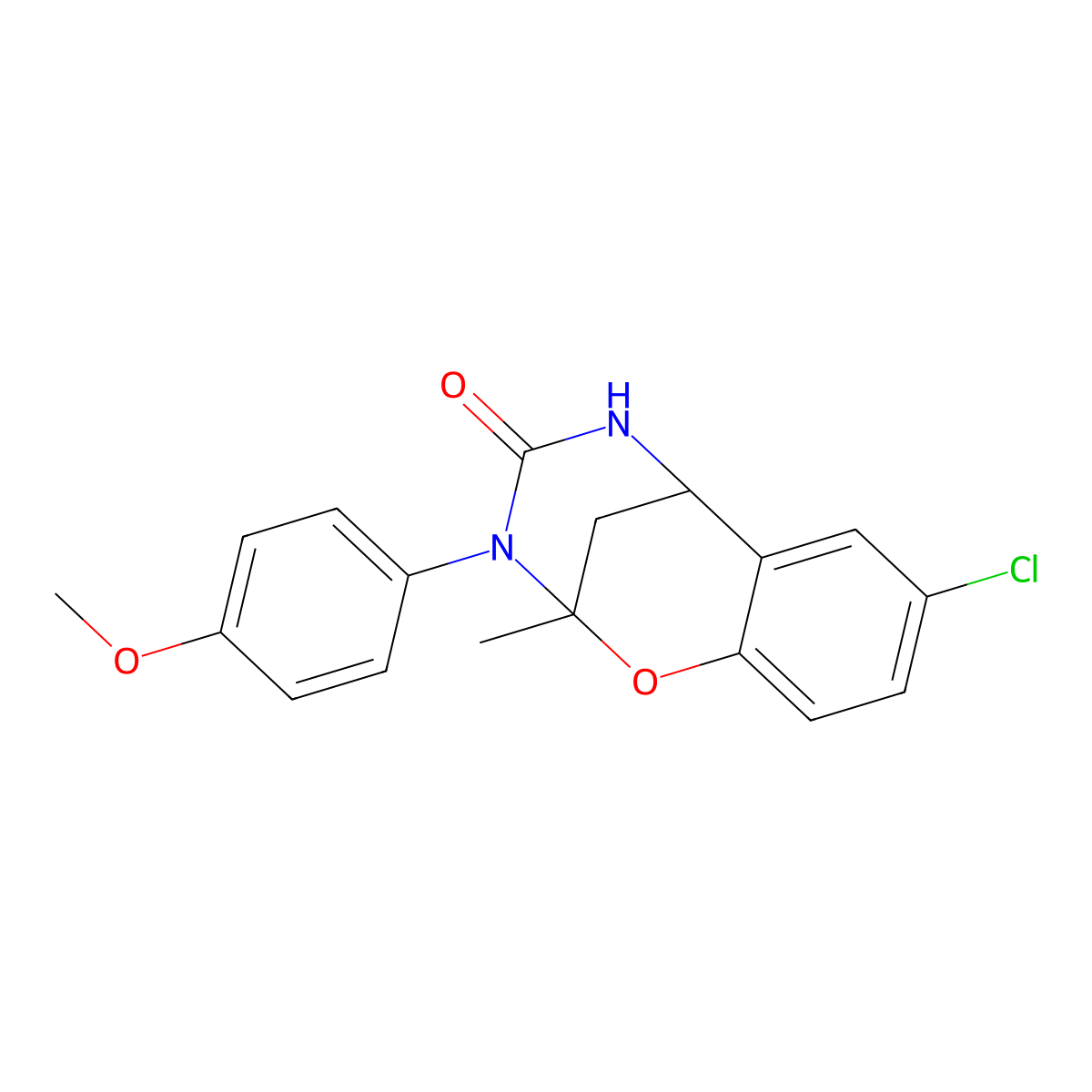 8-chloro-3-(4-methoxyphenyl)-2-methyl-5,6-dihydro-2H-2,6-methanobenzo[g][1,3,5]oxadiazocin-4(3H)-one molecular structure, CAS 688343-02-4