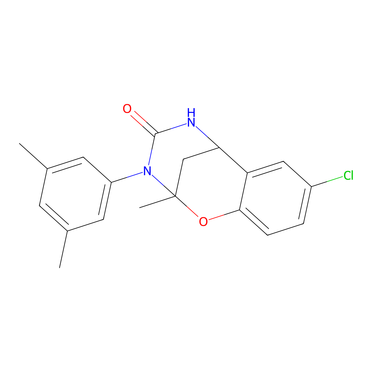 4-Chloro-10-(3,5-dimethylphenyl)-9-methyl-8-oxa-10,12-diazatricyclo[7.3.1.02,7]trideca-2(7),3,5-trien-11-one molecular structure, CAS 688343-08-0