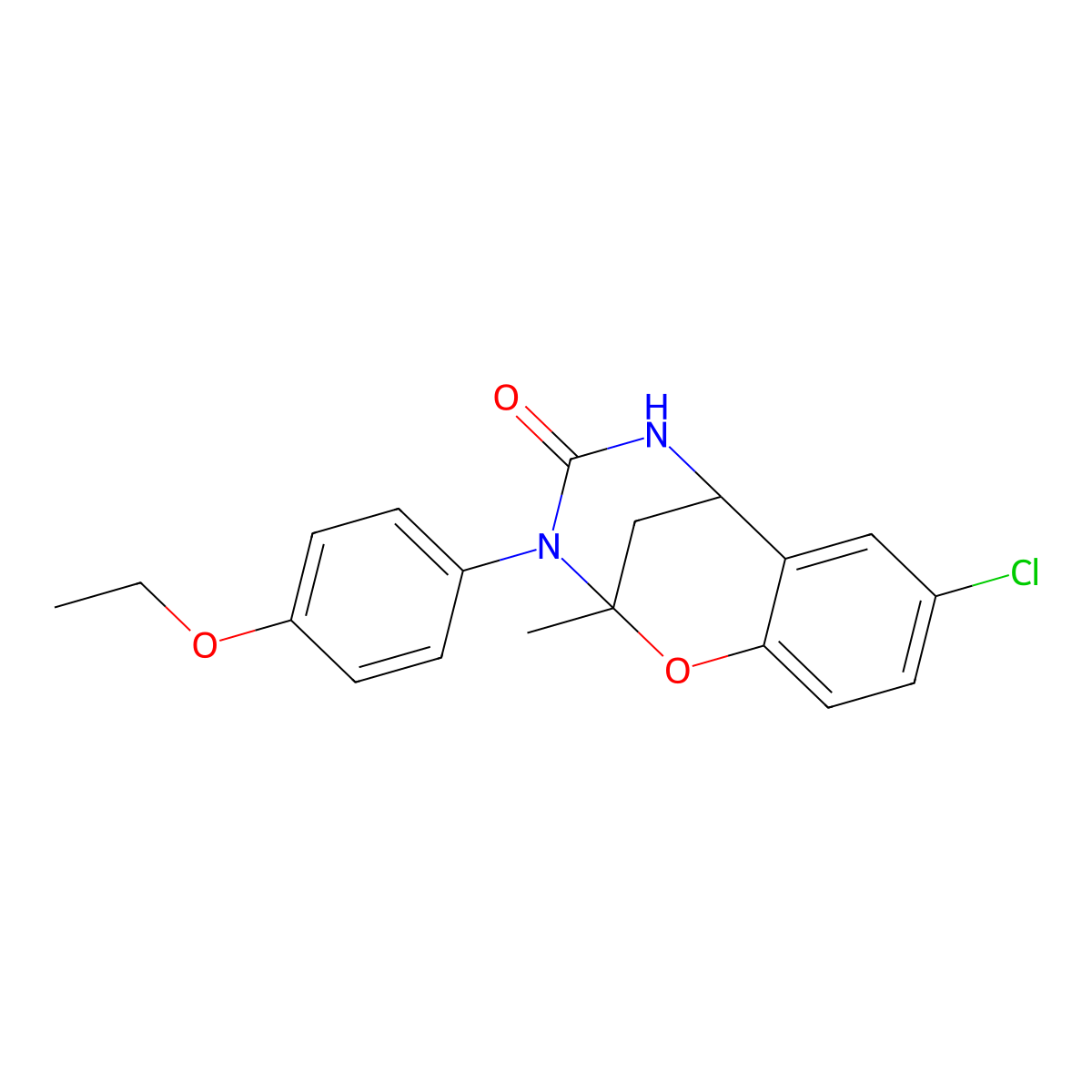8-chloro-3-(4-ethoxyphenyl)-2-methyl-5,6-dihydro-2H-2,6-methanobenzo[g][1,3,5]oxadiazocin-4(3H)-one molecular structure, CAS 688343-13-7