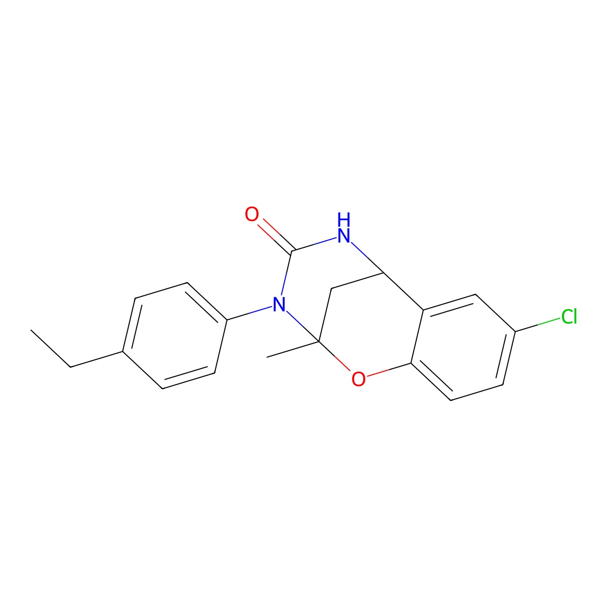 4-Chloro-10-(4-ethylphenyl)-9-methyl-8-oxa-10,12-diazatricyclo[7.3.1.02,7]trideca-2(7),3,5-trien-11-one molecular structure, CAS 688343-18-2