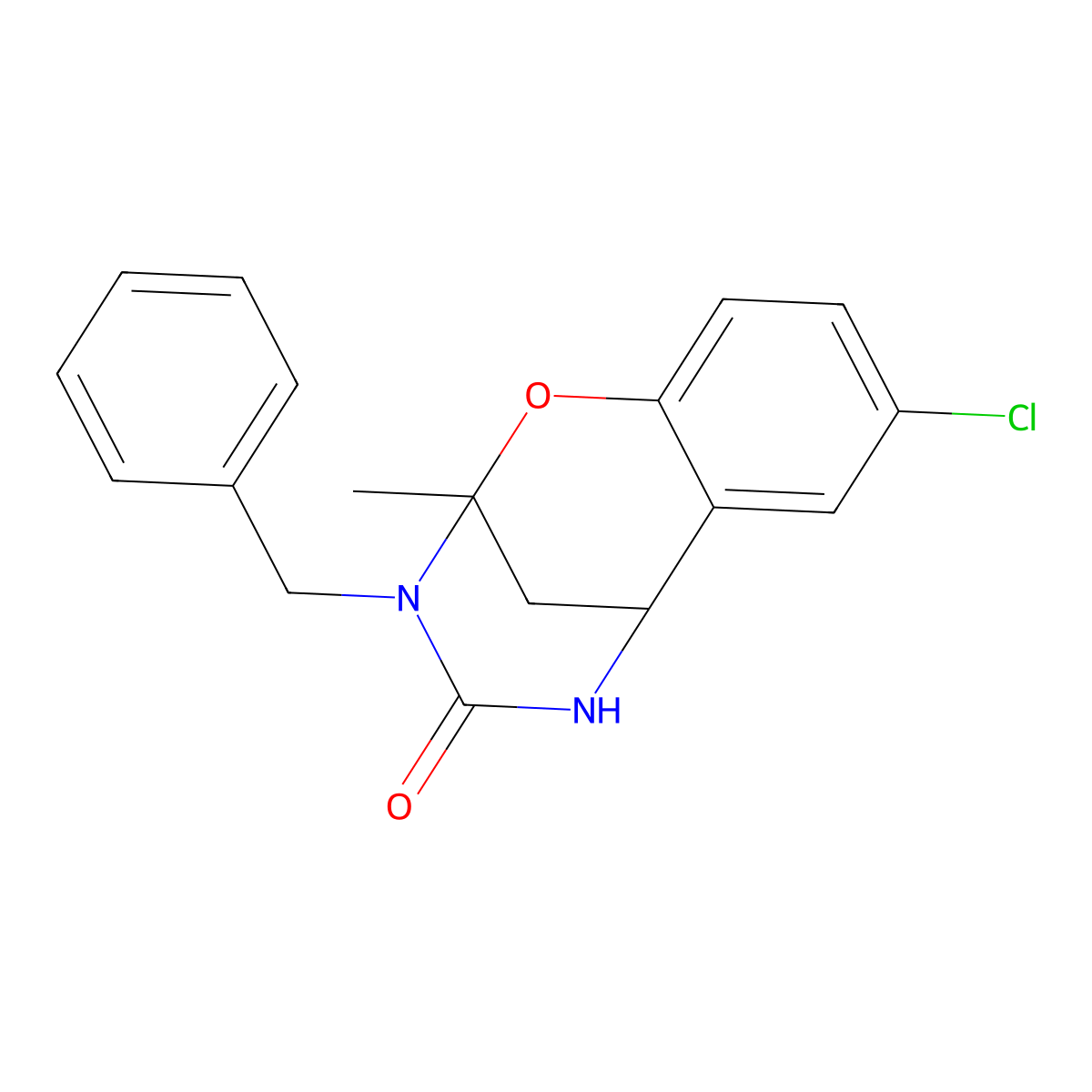 3-benzyl-8-chloro-2-methyl-2,3,5,6-tetrahydro-4H-2,6-methano-1,3,5-benzoxadiazocin-4-one molecular structure, CAS 688343-21-7