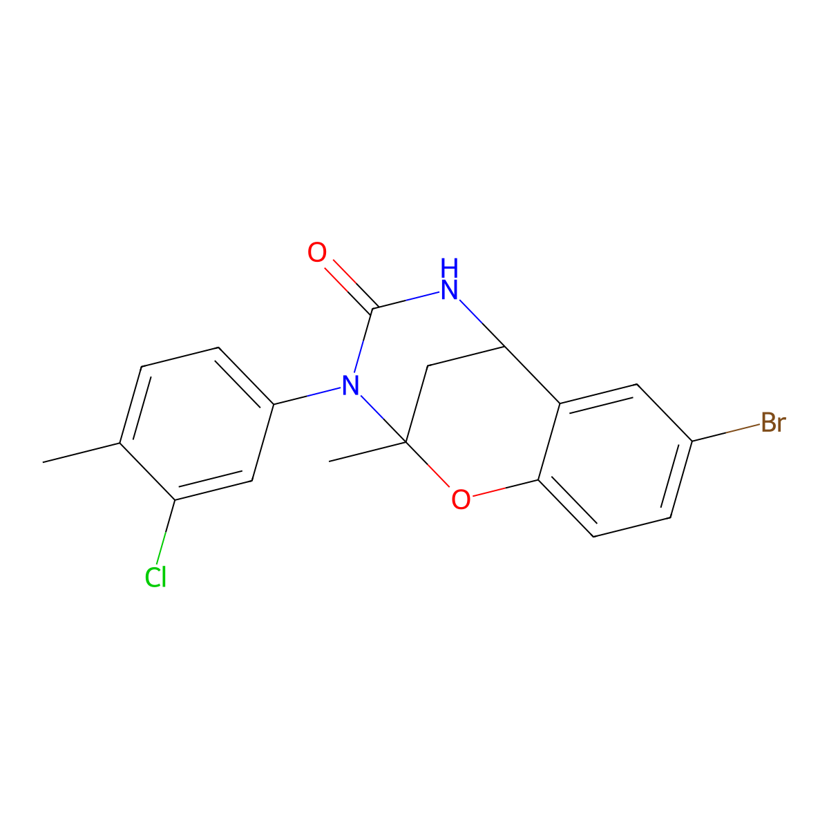 8-bromo-3-(3-chloro-4-methylphenyl)-2-methyl-2,3,5,6-tetrahydro-4H-2,6-methano-1,3,5-benzoxadiazocin-4-one molecular structure, CAS 688343-28-4