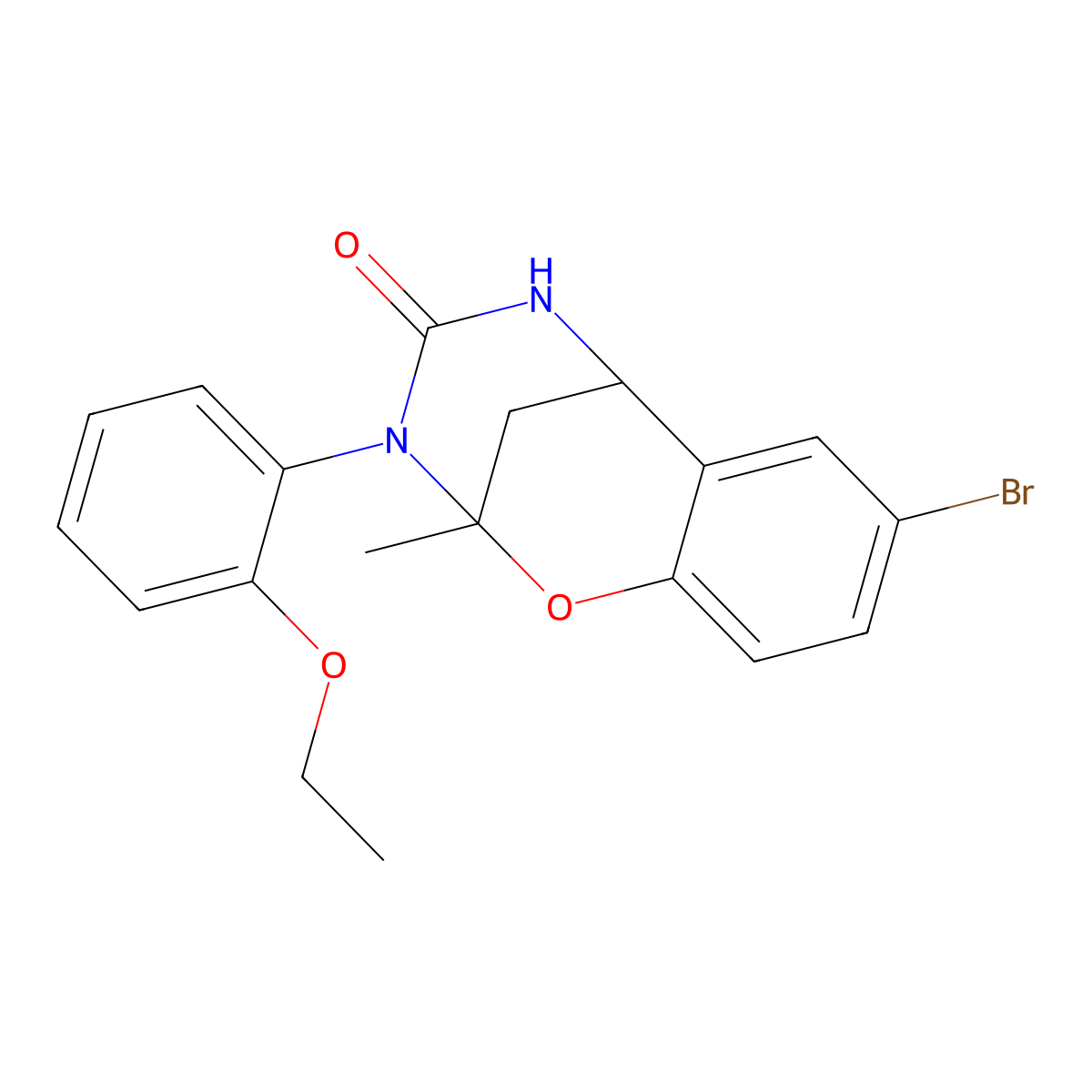 8-bromo-3-(2-ethoxyphenyl)-2-methyl-5,6-dihydro-2H-2,6-methanobenzo[g][1,3,5]oxadiazocin-4(3H)-one molecular structure, CAS 688343-31-9
