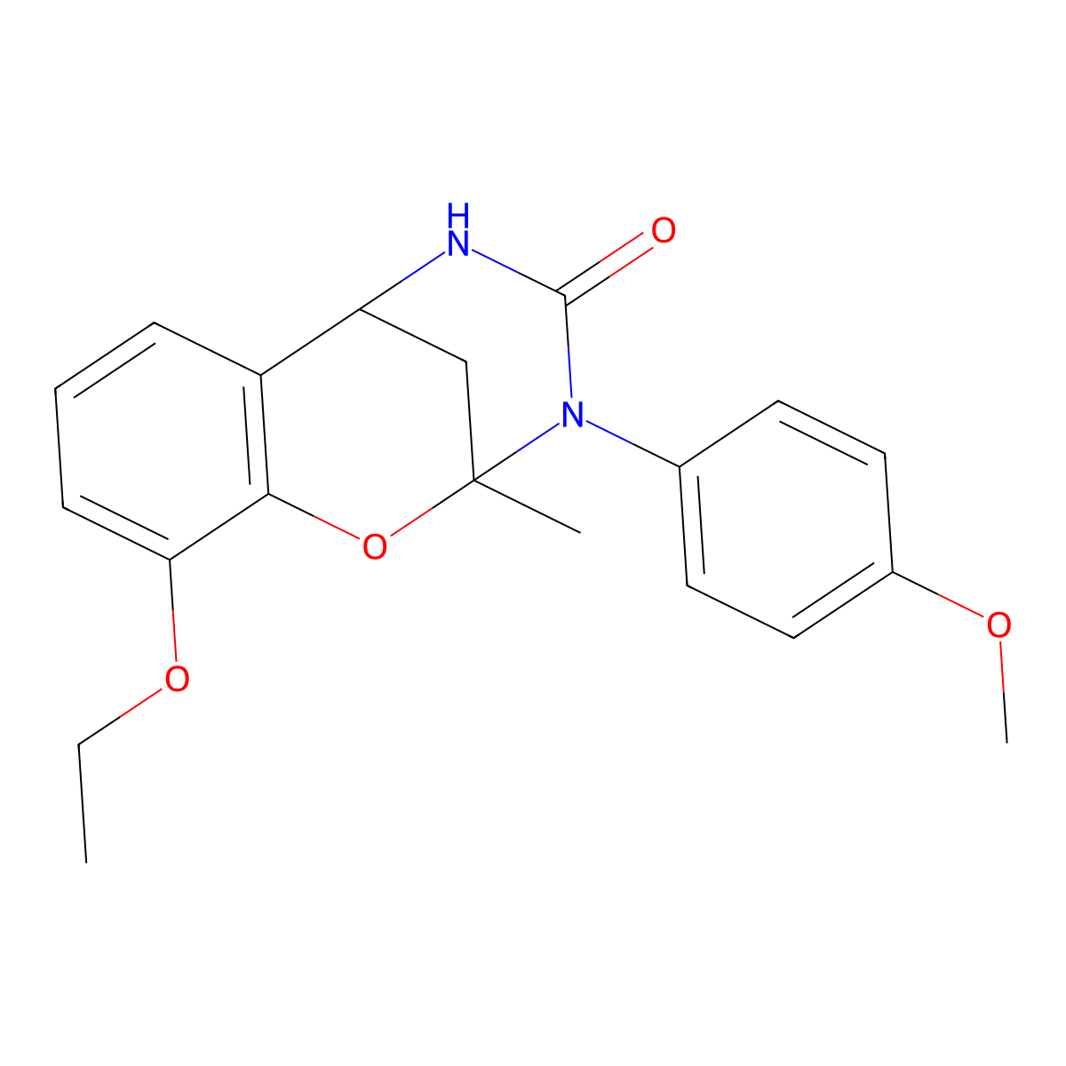 10-ethoxy-3-(4-methoxyphenyl)-2-methyl-2,3,5,6-tetrahydro-4H-2,6-methano-1,3,5-benzoxadiazocin-4-one molecular structure, CAS 688343-47-7