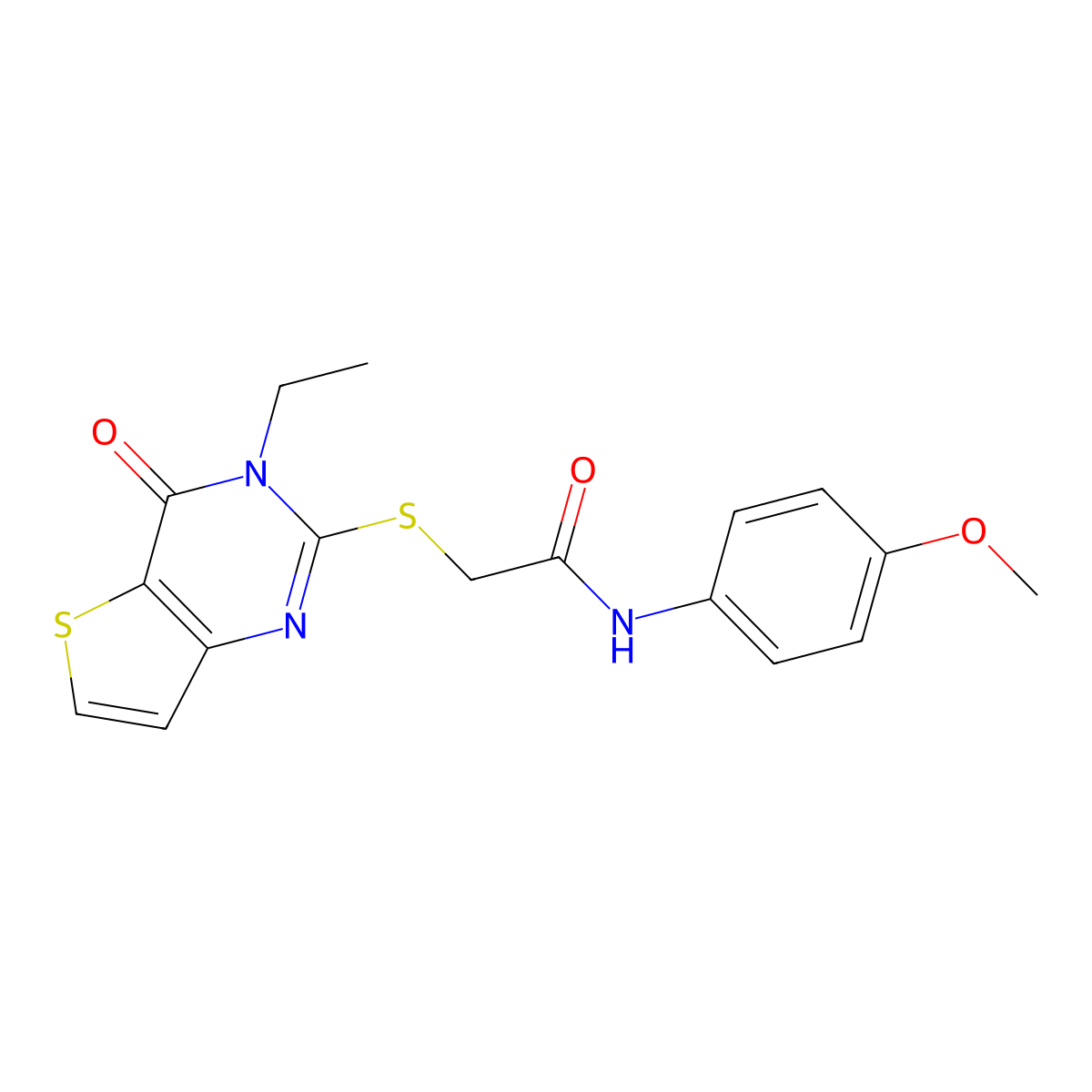 2-({3-ethyl-4-oxo-3H,4H-thieno[3,2-d]pyrimidin-2-yl}sulfanyl)-N-(4-methoxyphenyl)acetamide molecular structure, CAS 688347-35-5